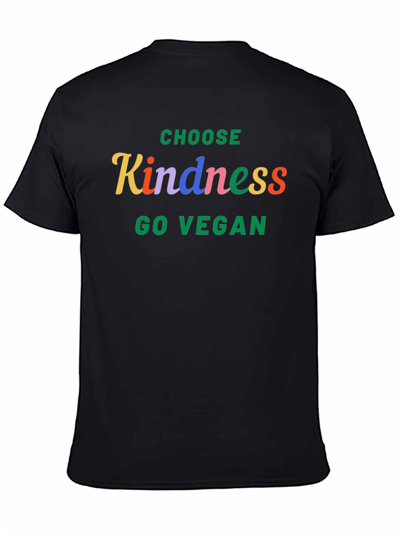 Black Choose Kindness Go Vegan T-Shirt - Unisex view 4