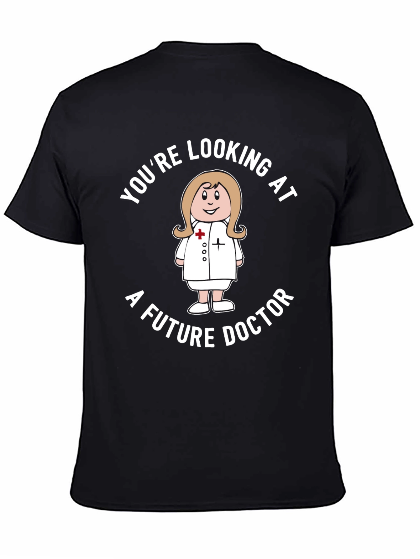 Black Future Doctor T-Shirt - Cute Medical Student Tee view 4