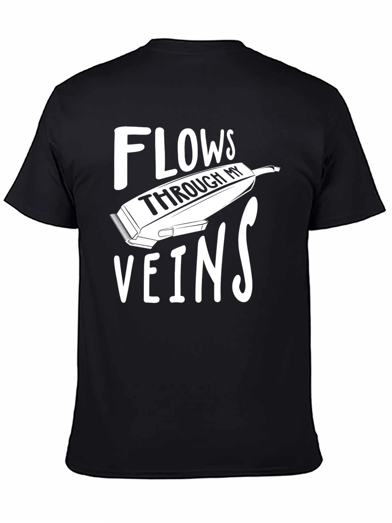 Black Flows Through My Veins Barber T-Shirt view 4