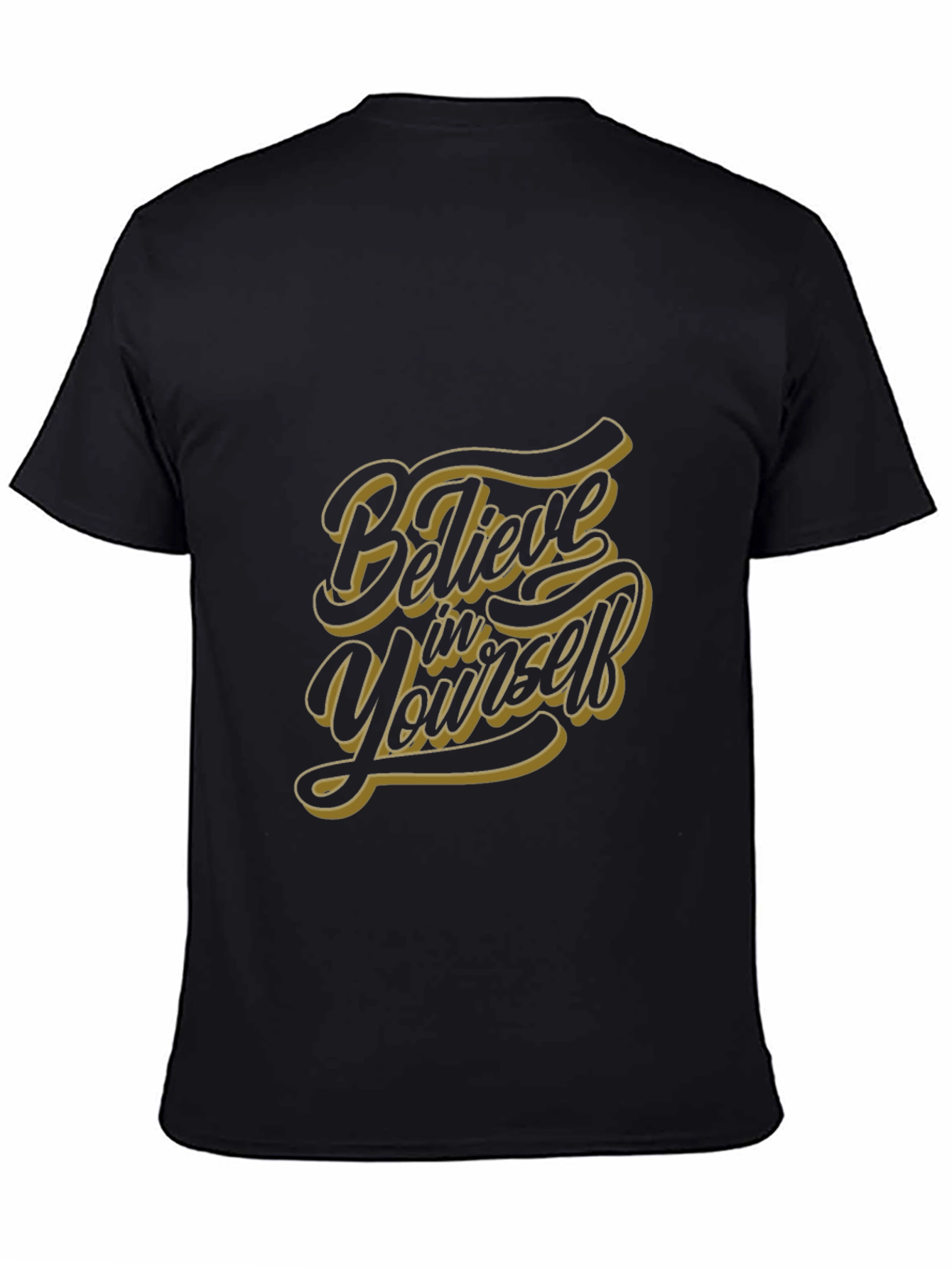 Black Believe in Yourself Graphic Tee - Stylish Black T-Shirt view 4