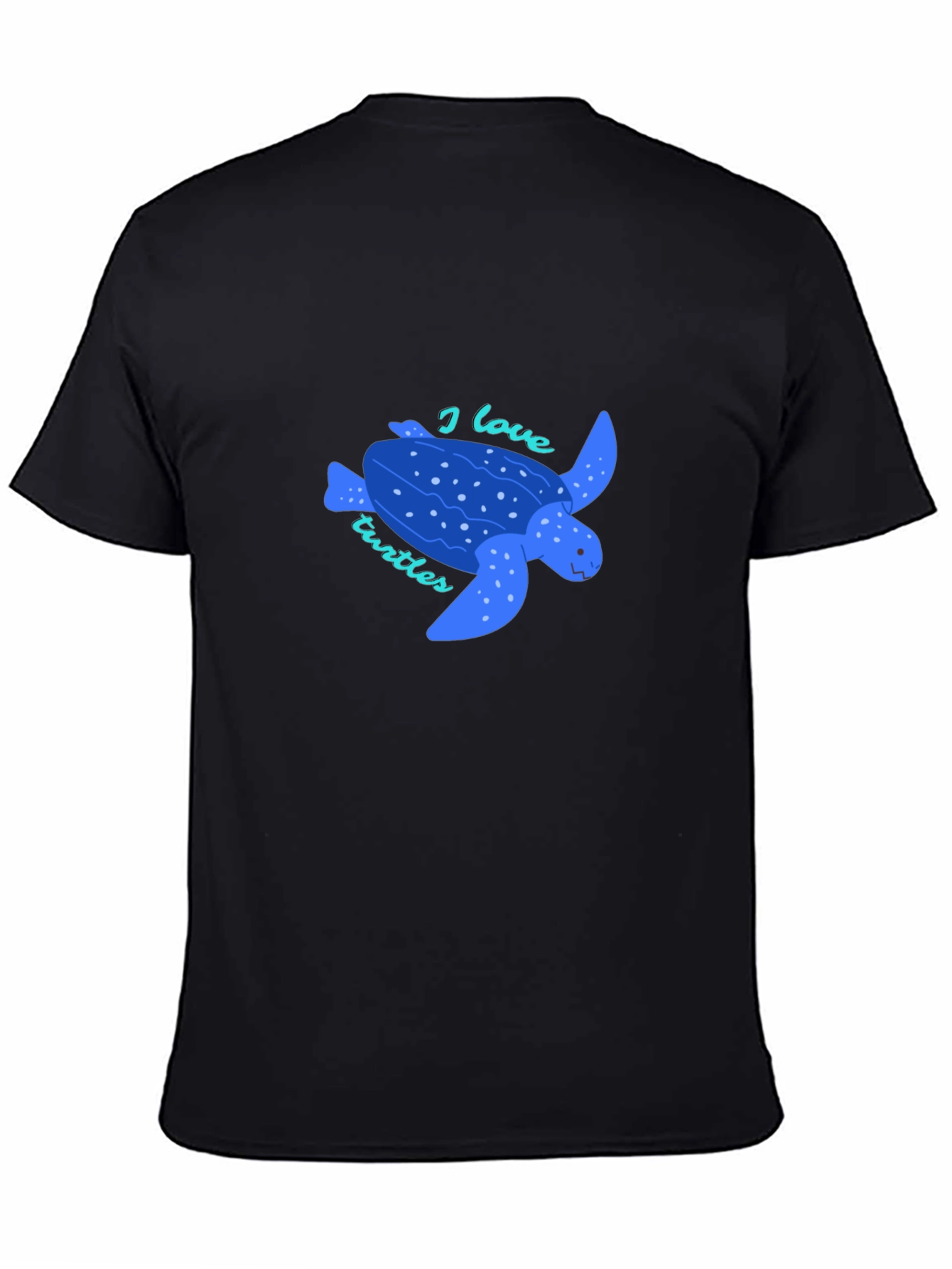 Black I Love Turtles Graphic Tee - Black view 4