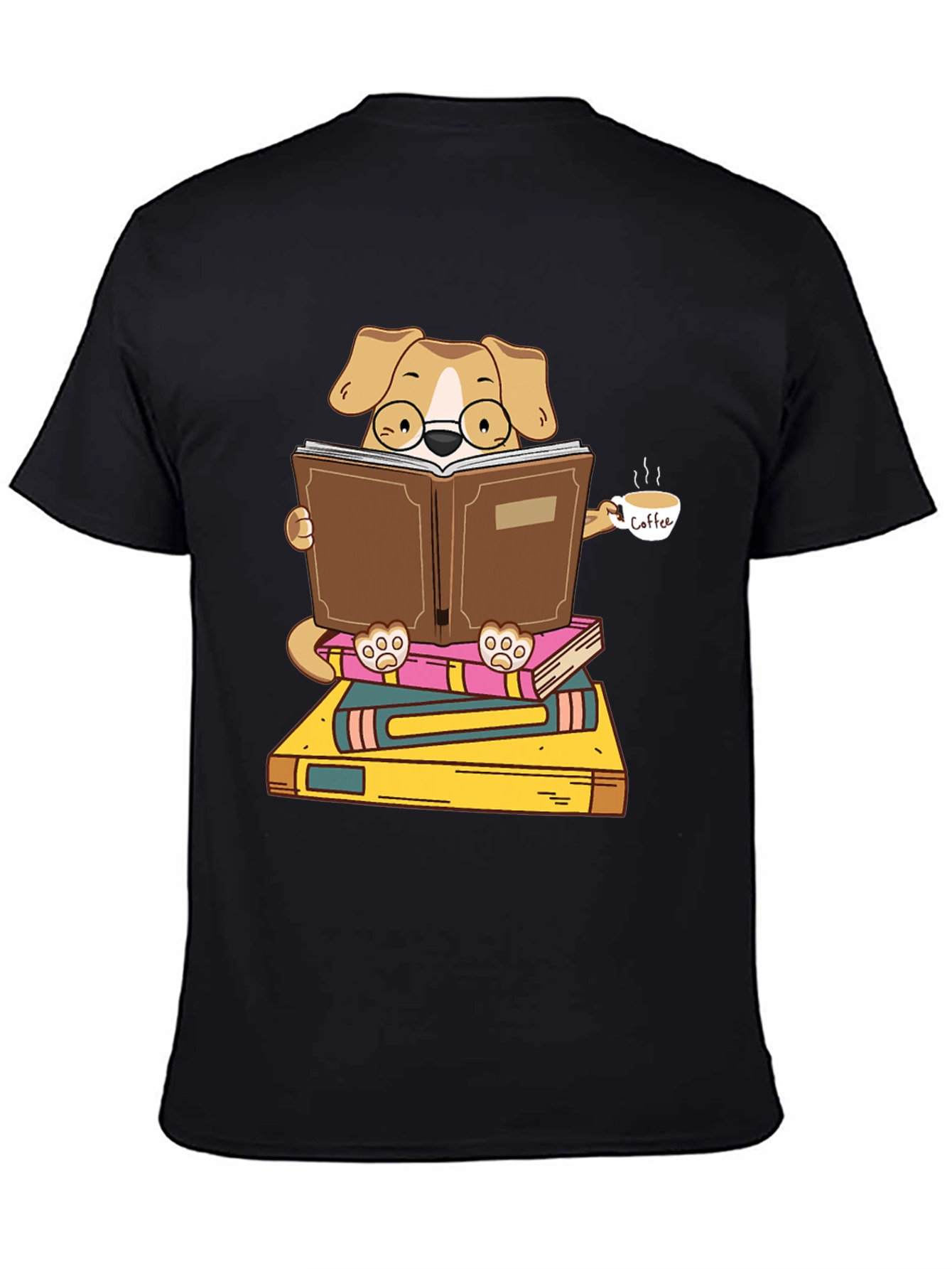 Black Bookworm Dog Graphic T-Shirt view 4
