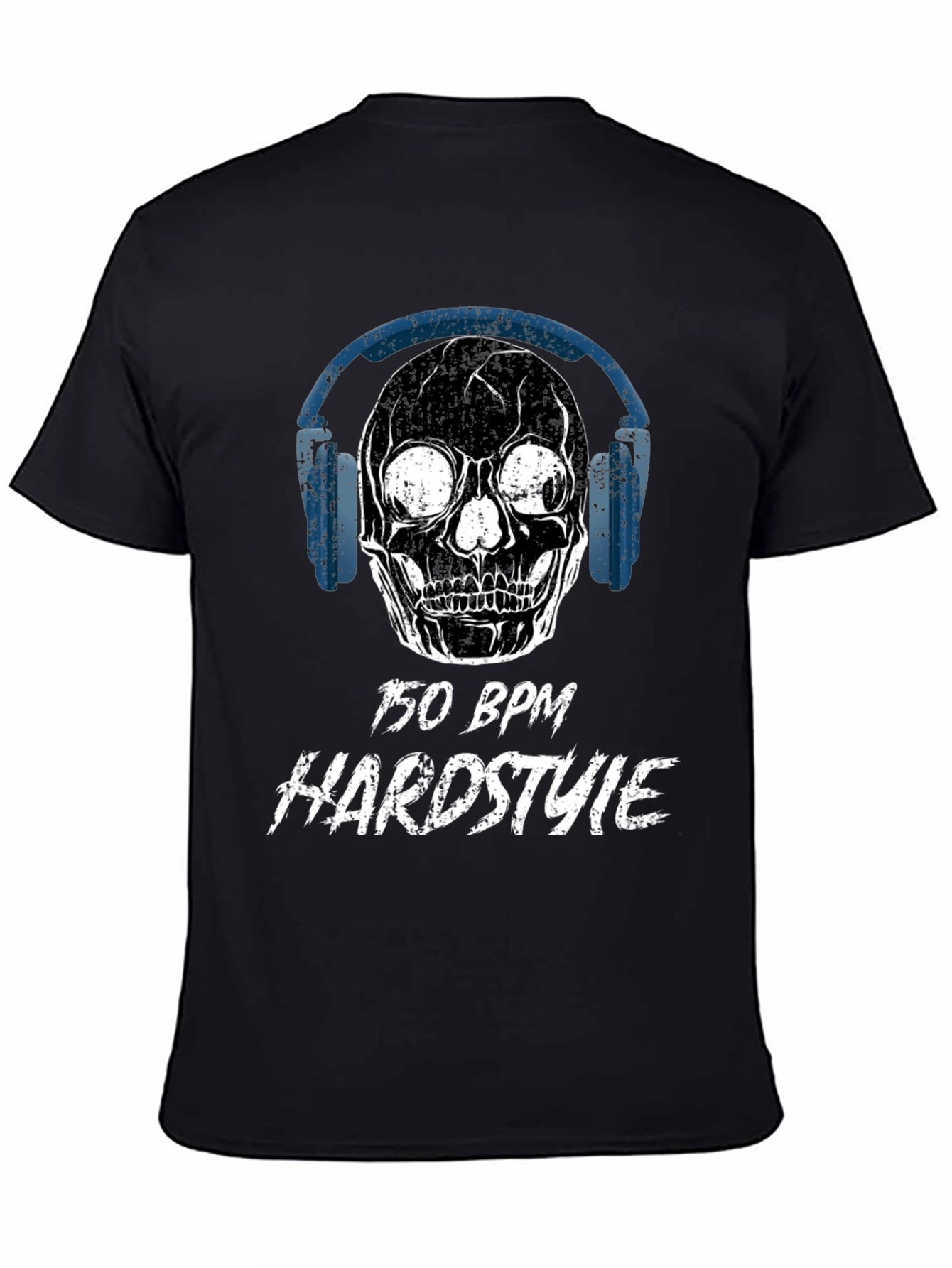 Black 150 BPM Hardstyle Skull T-Shirt view 4