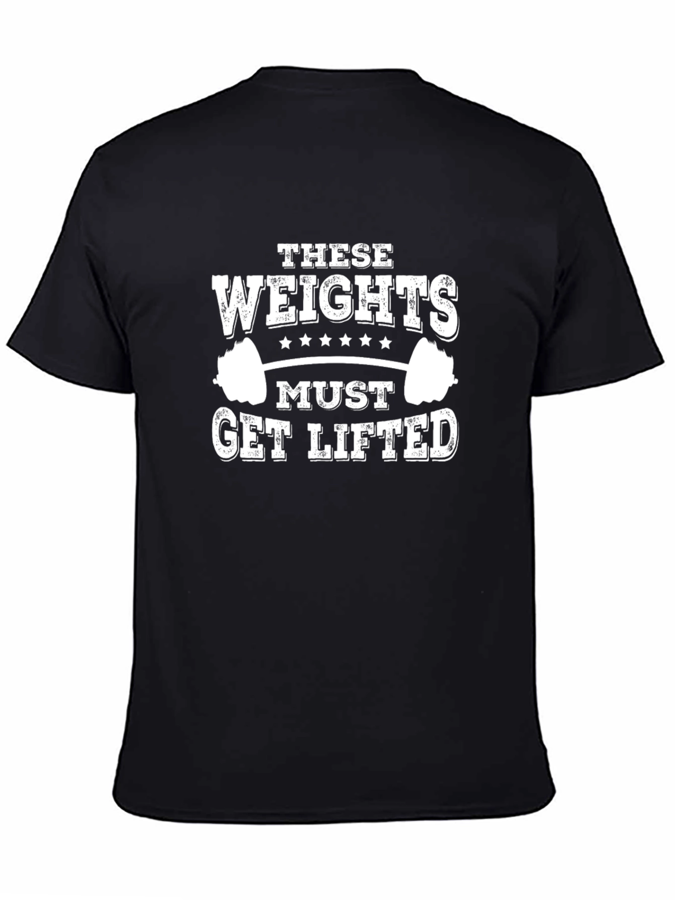 Black These Weights Must Get Lifted Black T-Shirt view 4