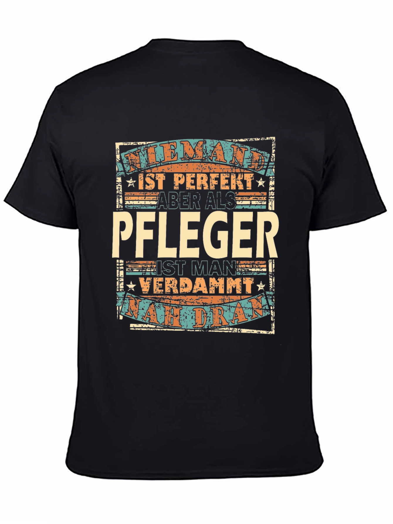 Black Funny German Caregiver T-Shirt - Pfleger Gift view 4