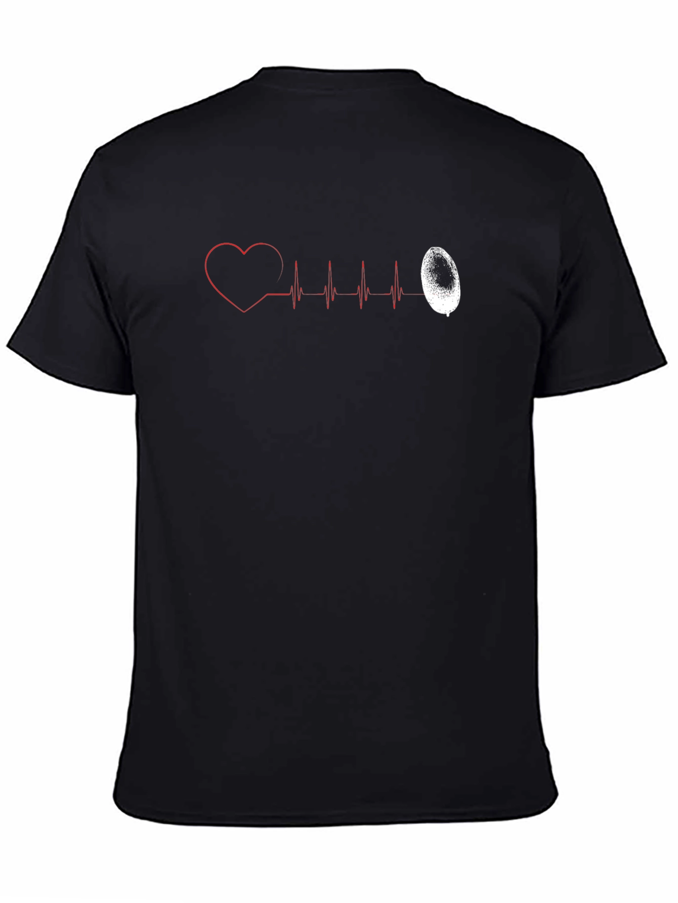 Black Heartbeat Balloon T-Shirt - Unique Graphic Tee view 4