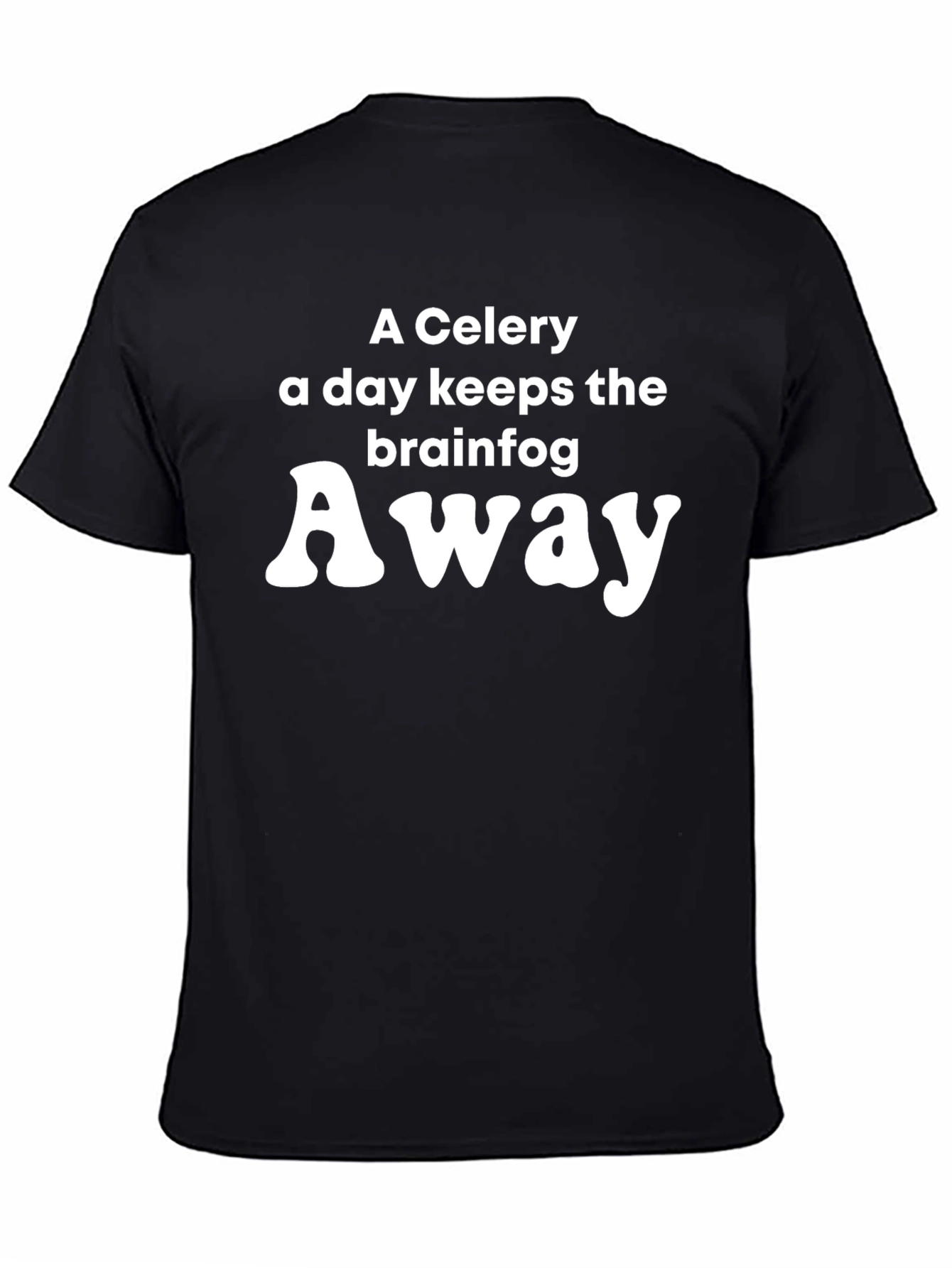 Black Celery Brainfog Away T-Shirt Funny Foodie Tee view 4