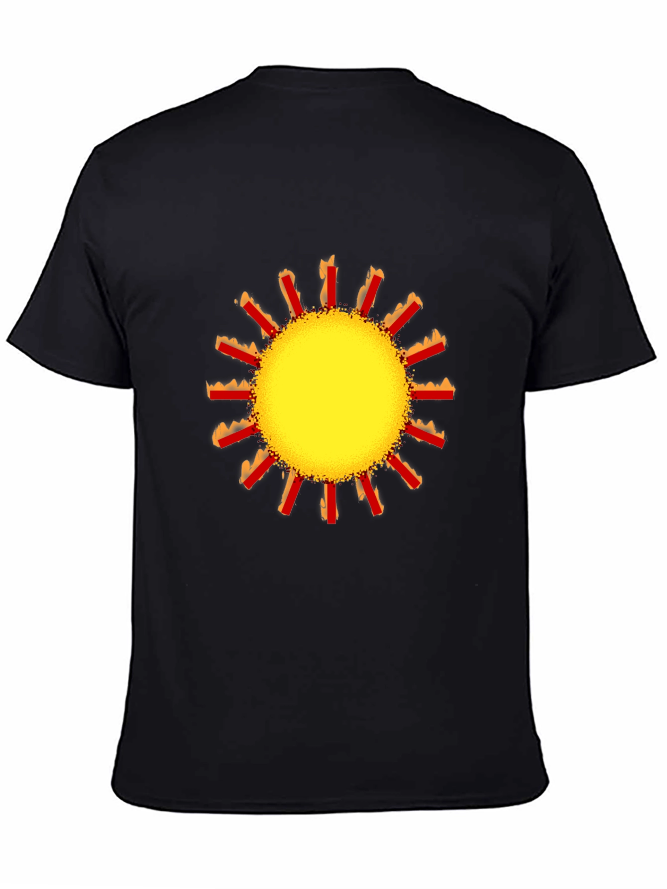 Black Vibrant Sun Graphic Black T-Shirt view 4