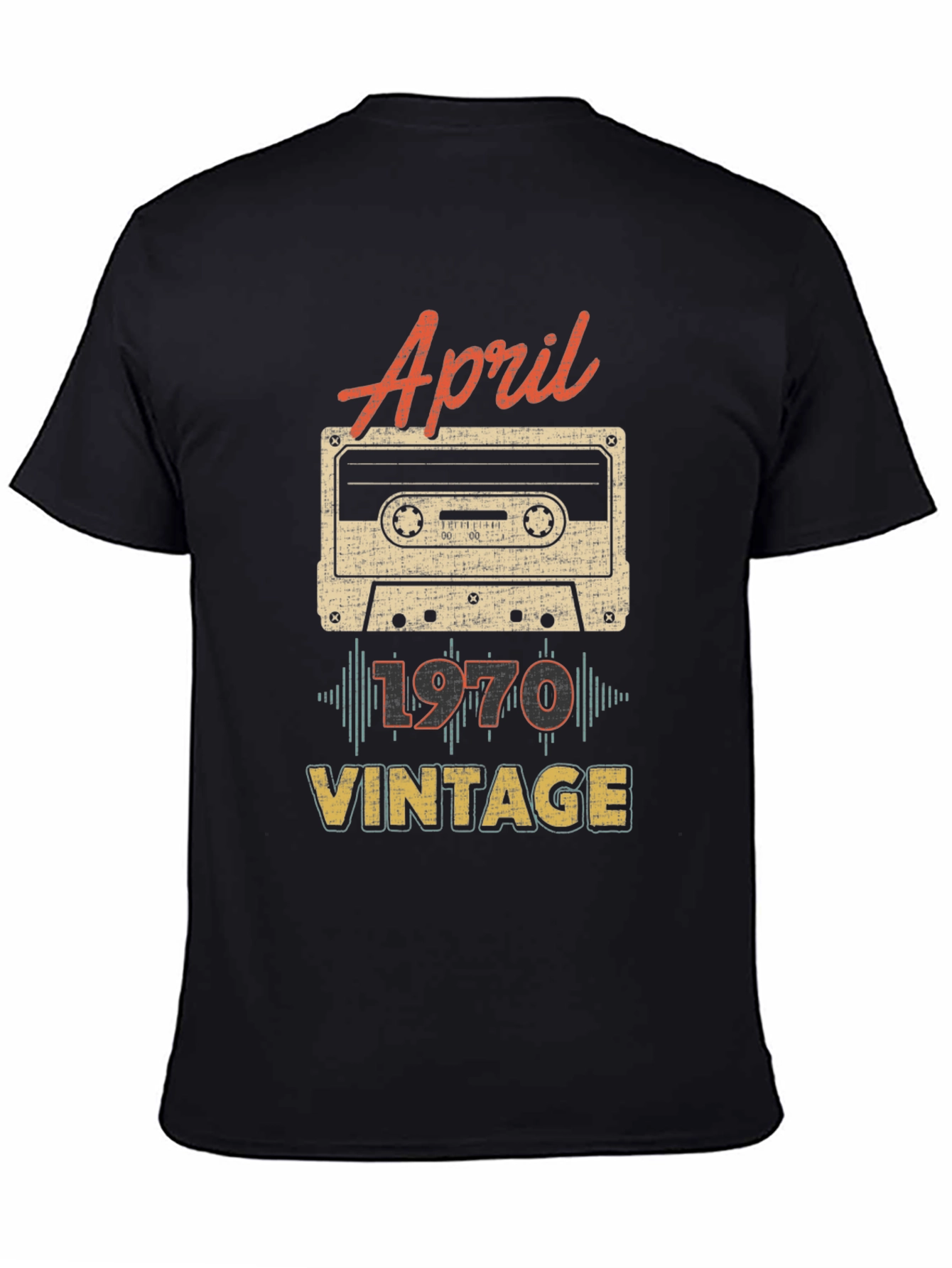 Black April 1970 Vintage Cassette T-Shirt view 4