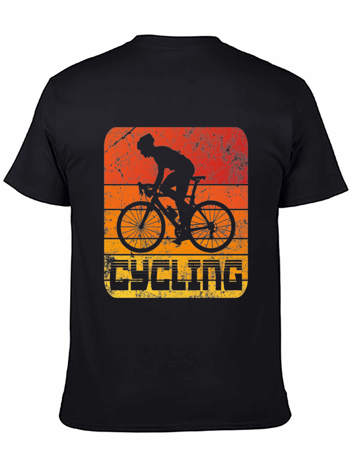 Black Retro Cycling T-Shirt - Stylish Cyclist Graphic Tee view 4