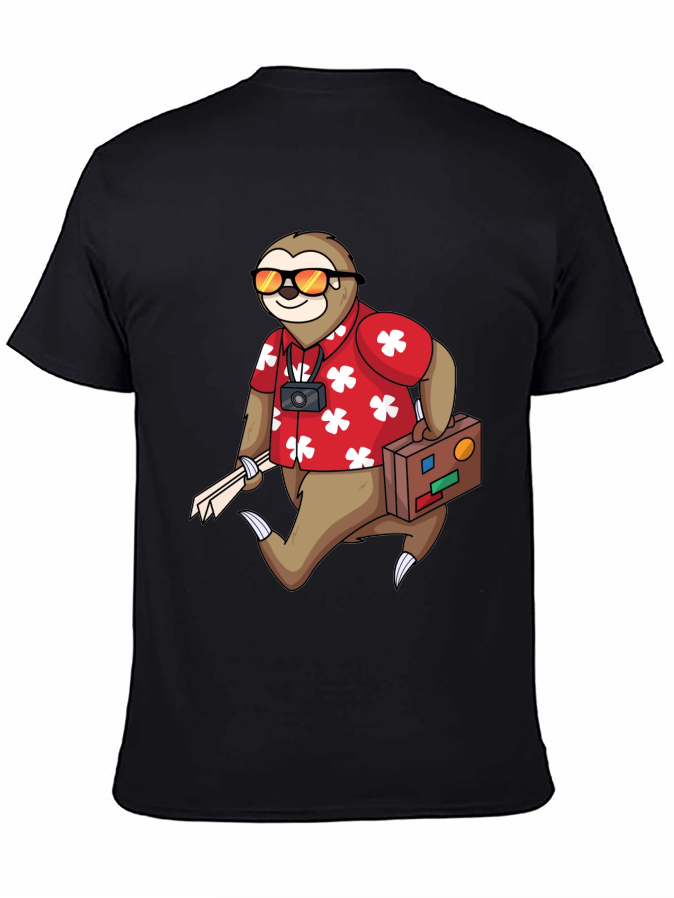 Black Sloth Tourist Graphic Tee - Comfy & Fun view 4