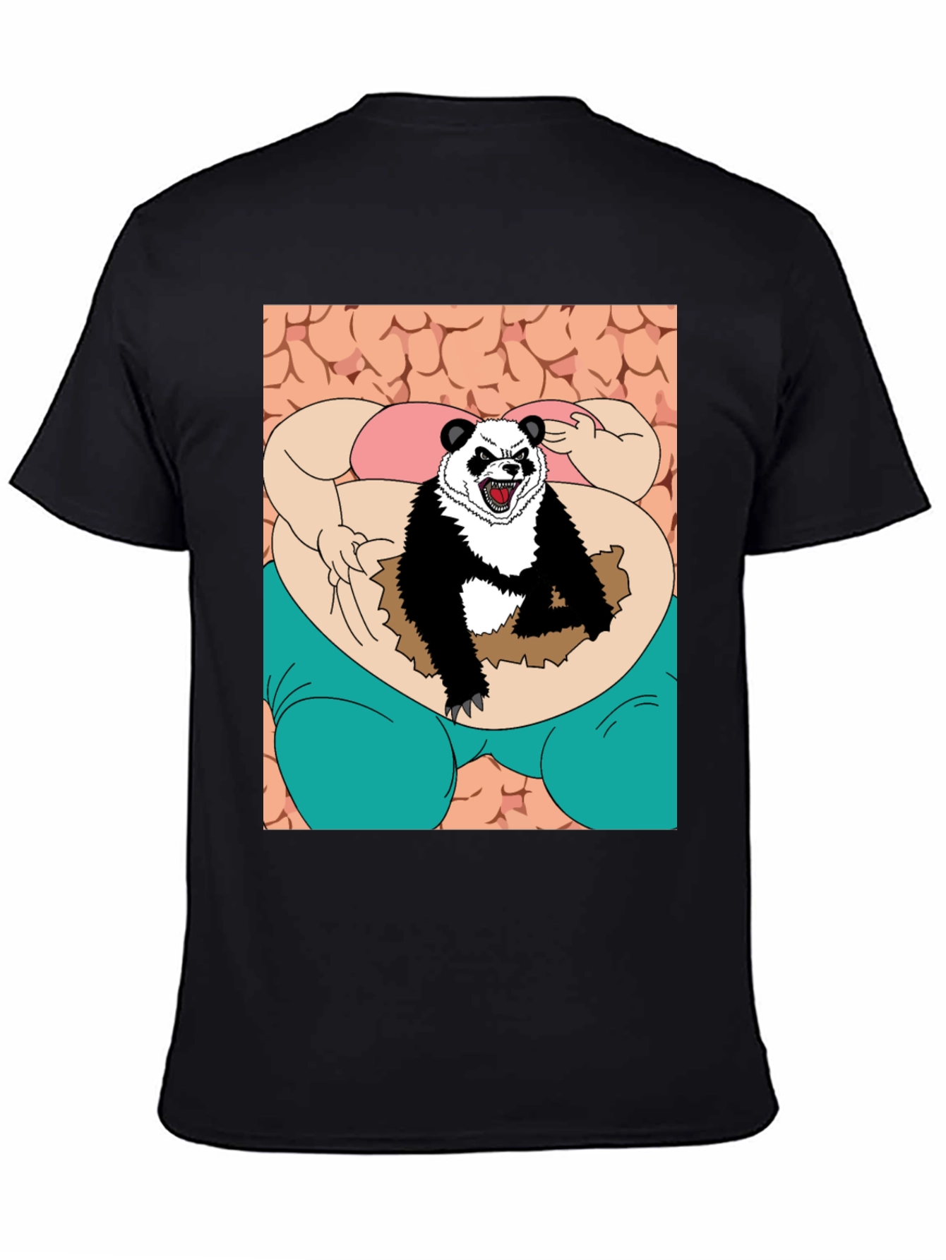 Black Funny Panda T-Shirt view 4