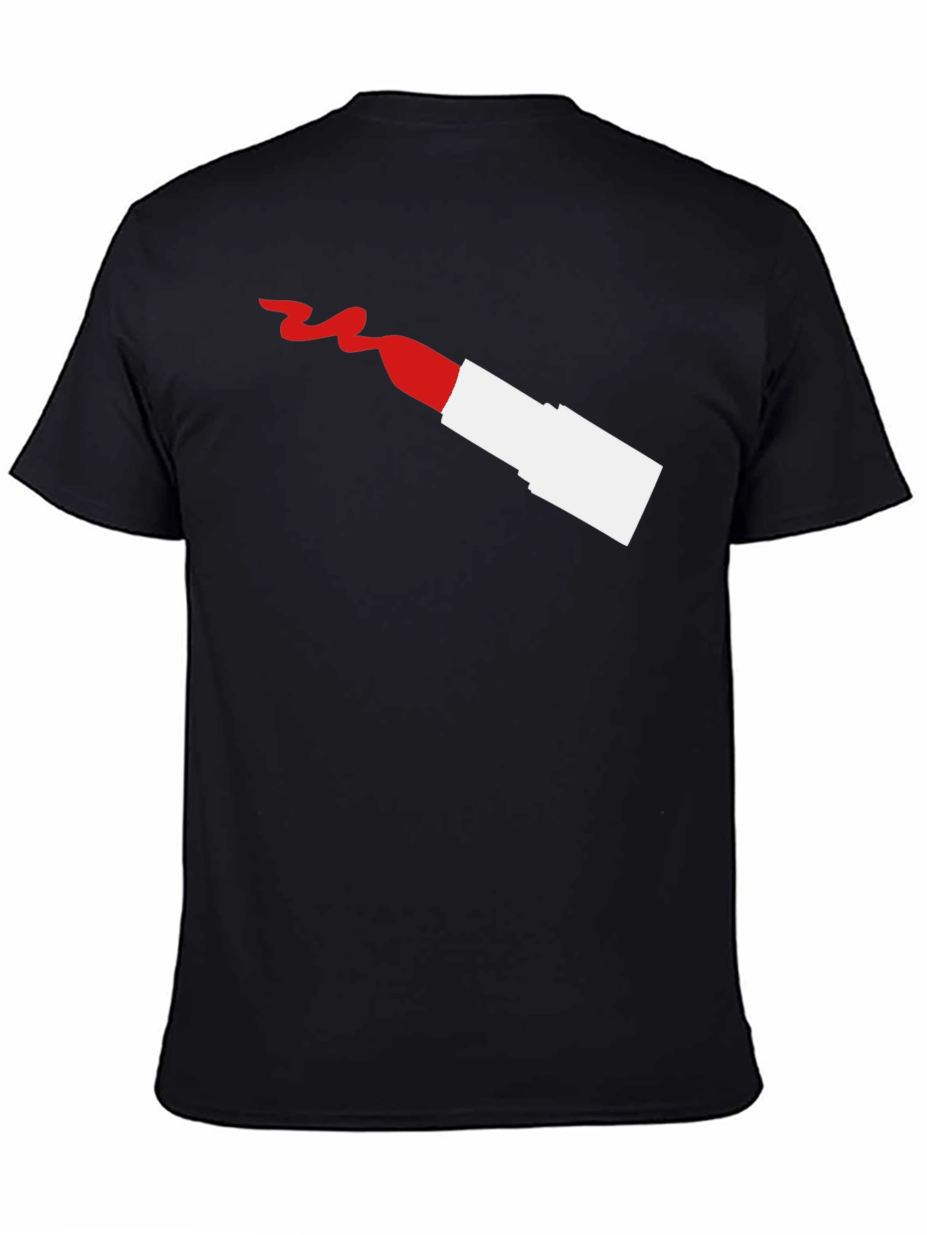 Black Modern Lipstick Graphic Tee - Stylish Men's T-Shirt view 4