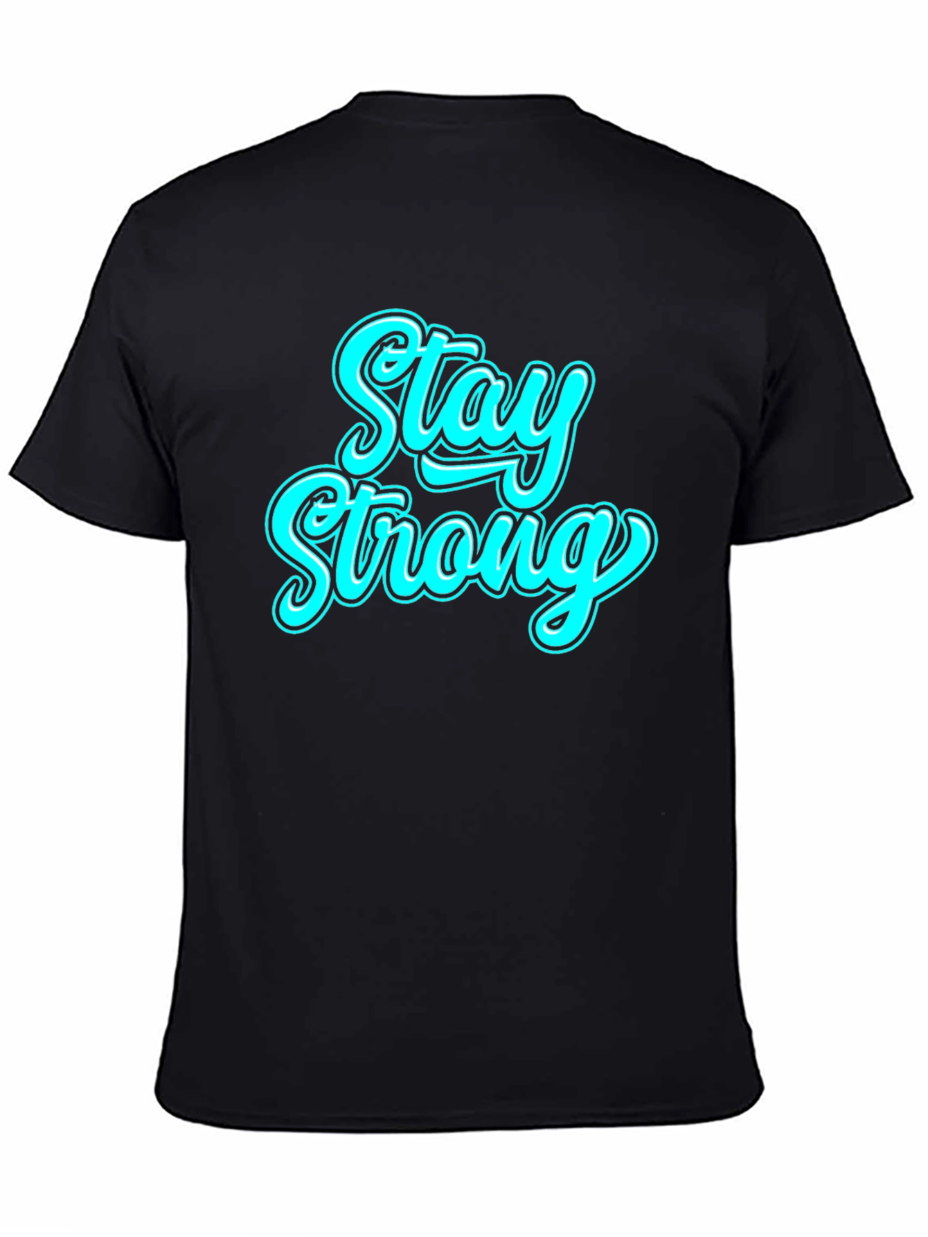 Black Stay Strong Black Graphic T-Shirt view 4