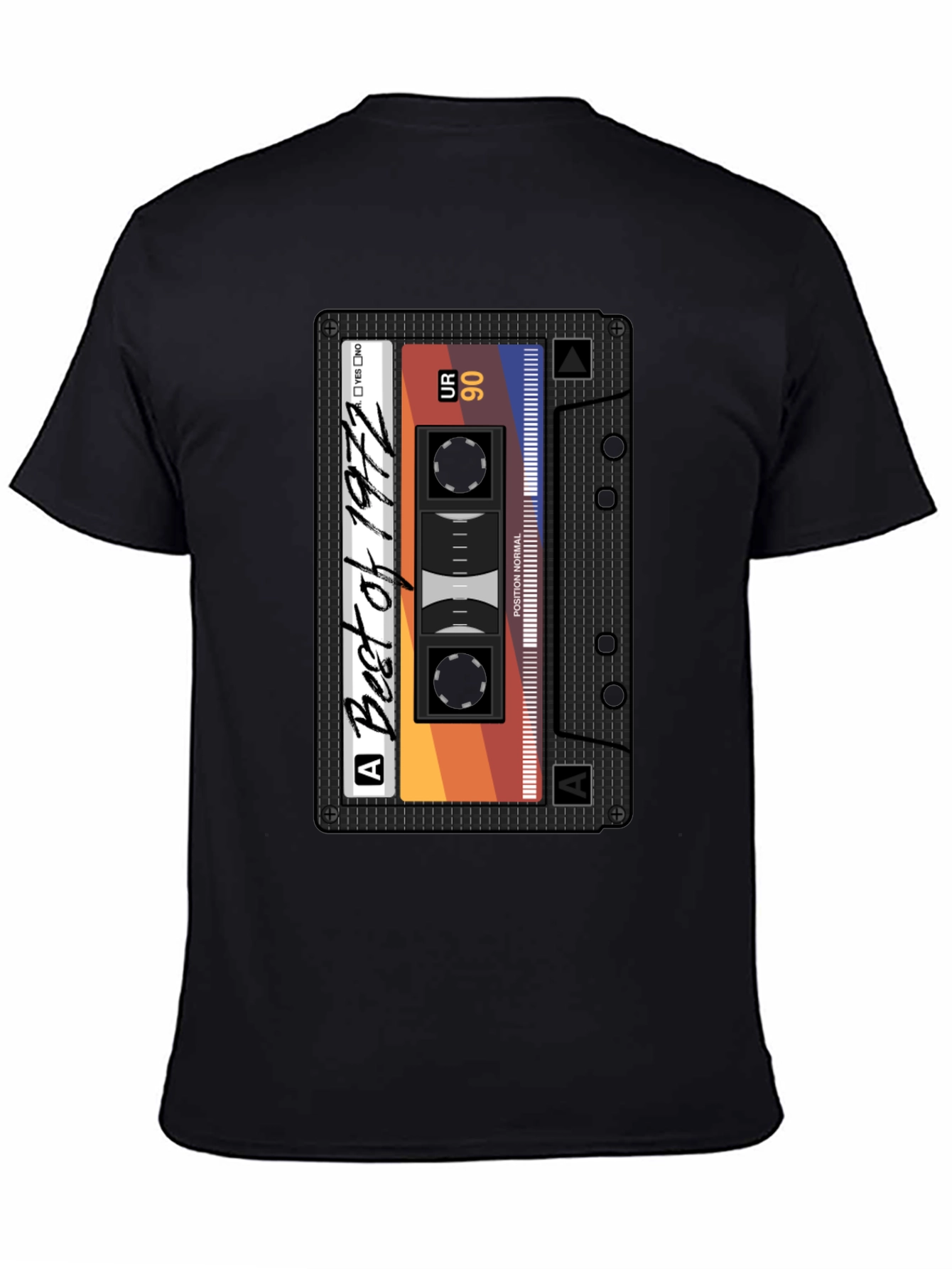 Black Best of 1972 Cassette Tape Graphic T-Shirt view 4
