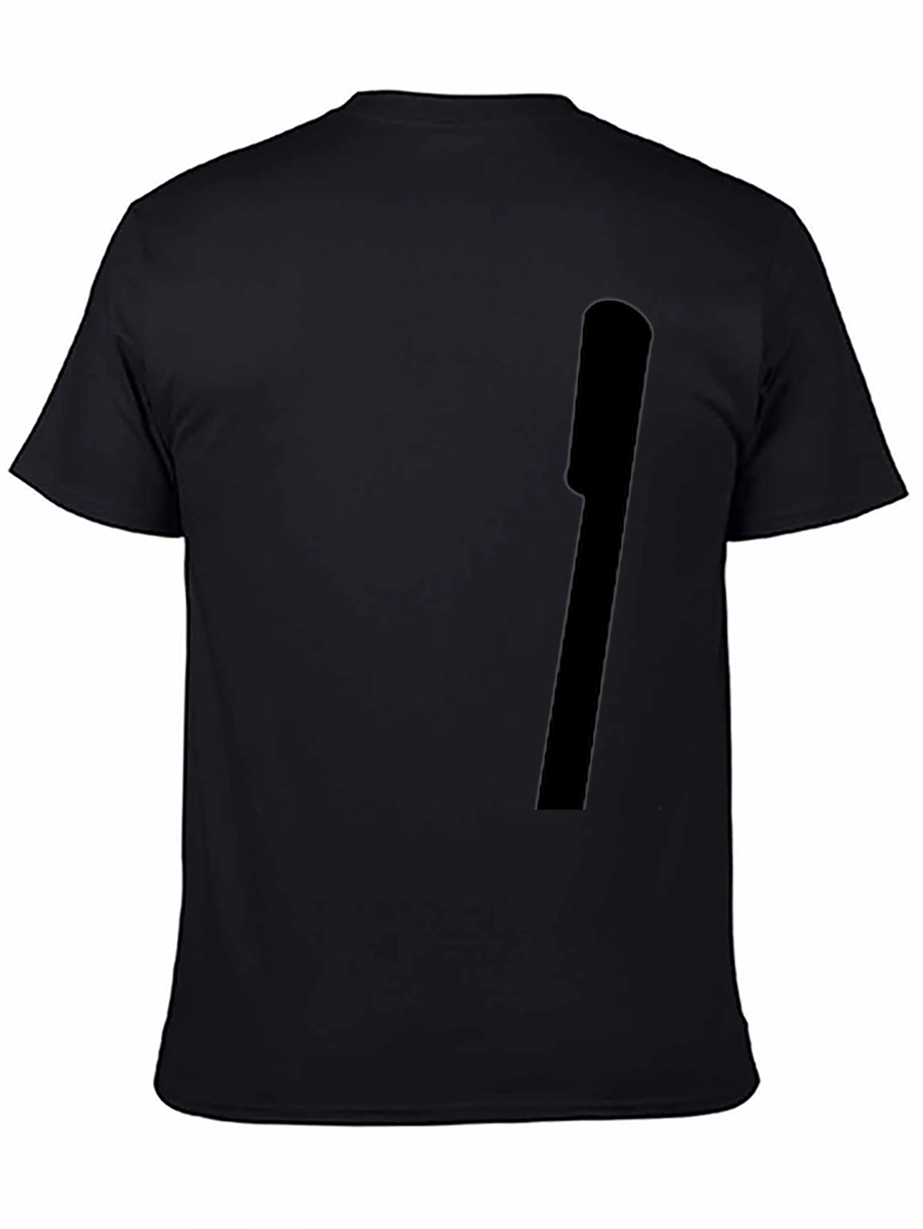 Black Men's Solid Black Crew Neck T-Shirt view 4