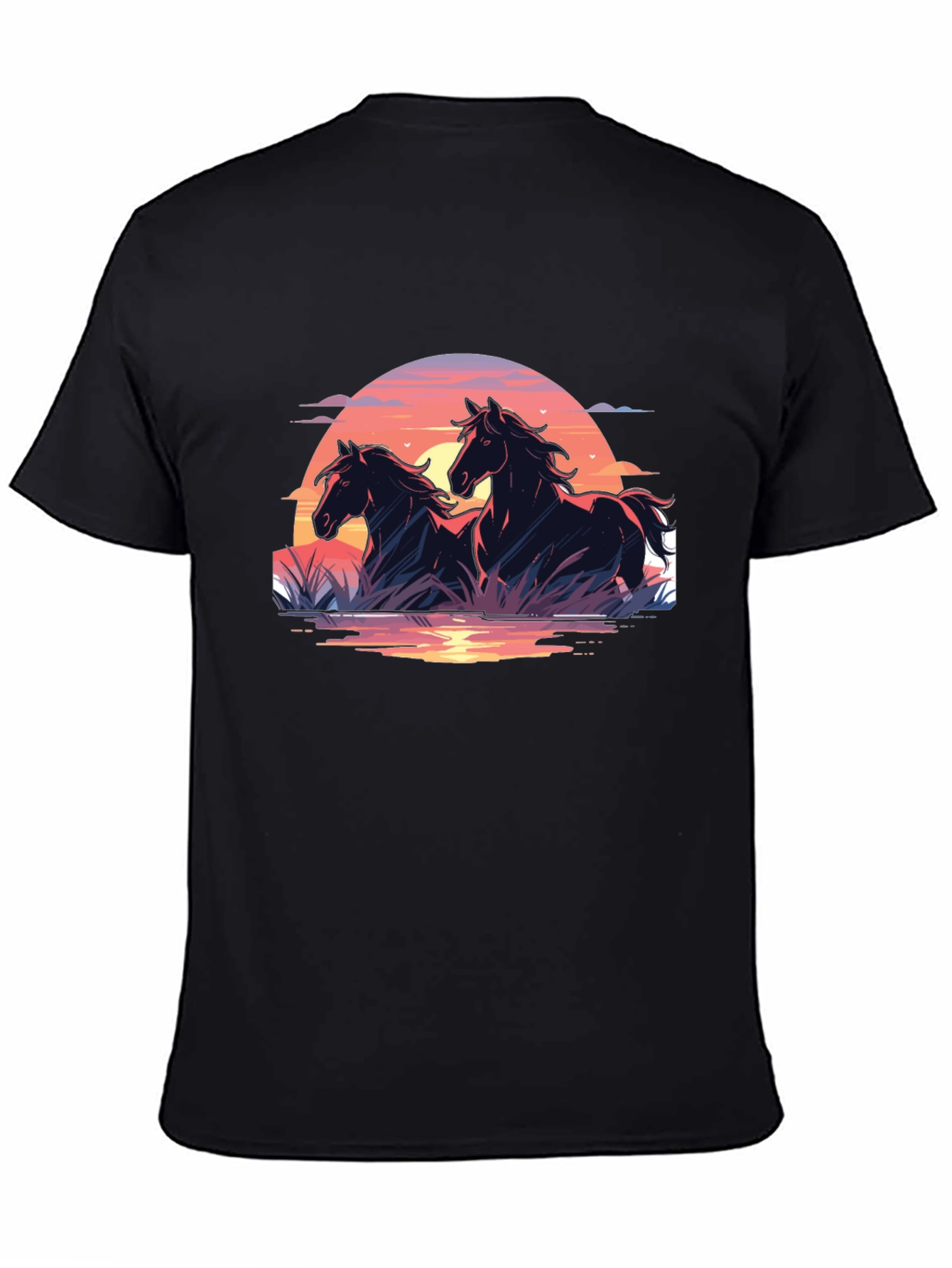 Black Black Horse Sunset Graphic Tee view 4