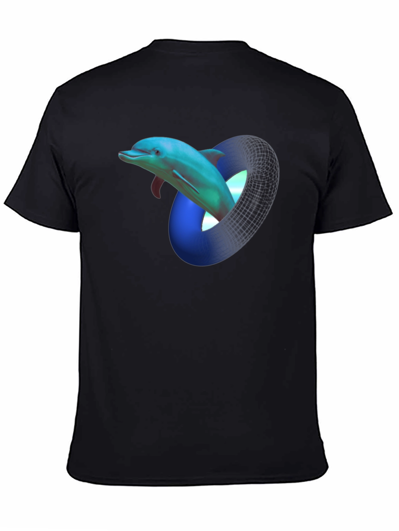 Black Dolphin Mobius Strip Graphic Black T-Shirt view 4