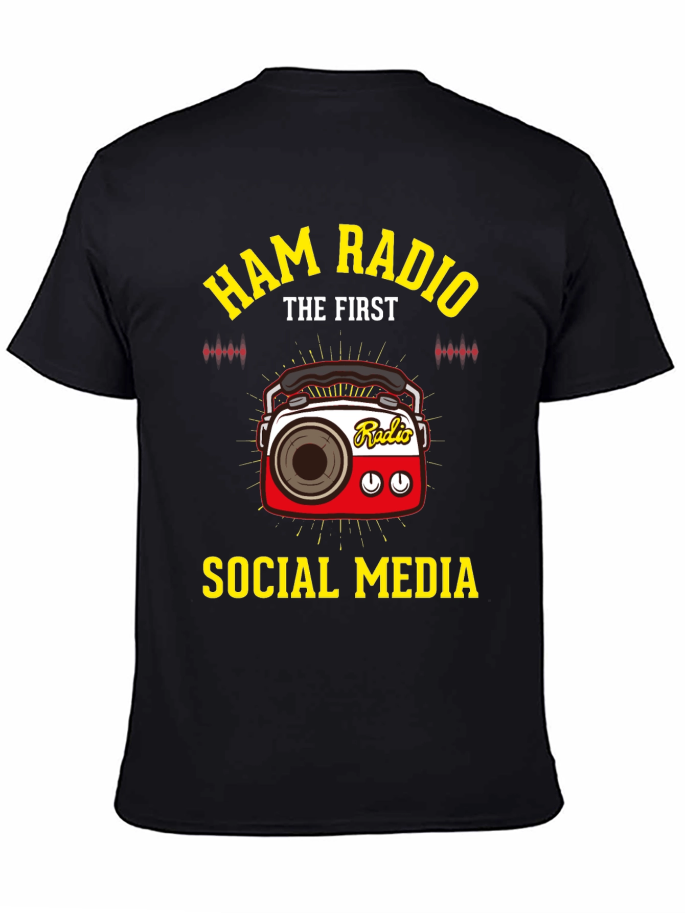 Black Ham Radio The First Social Media T-Shirt view 4