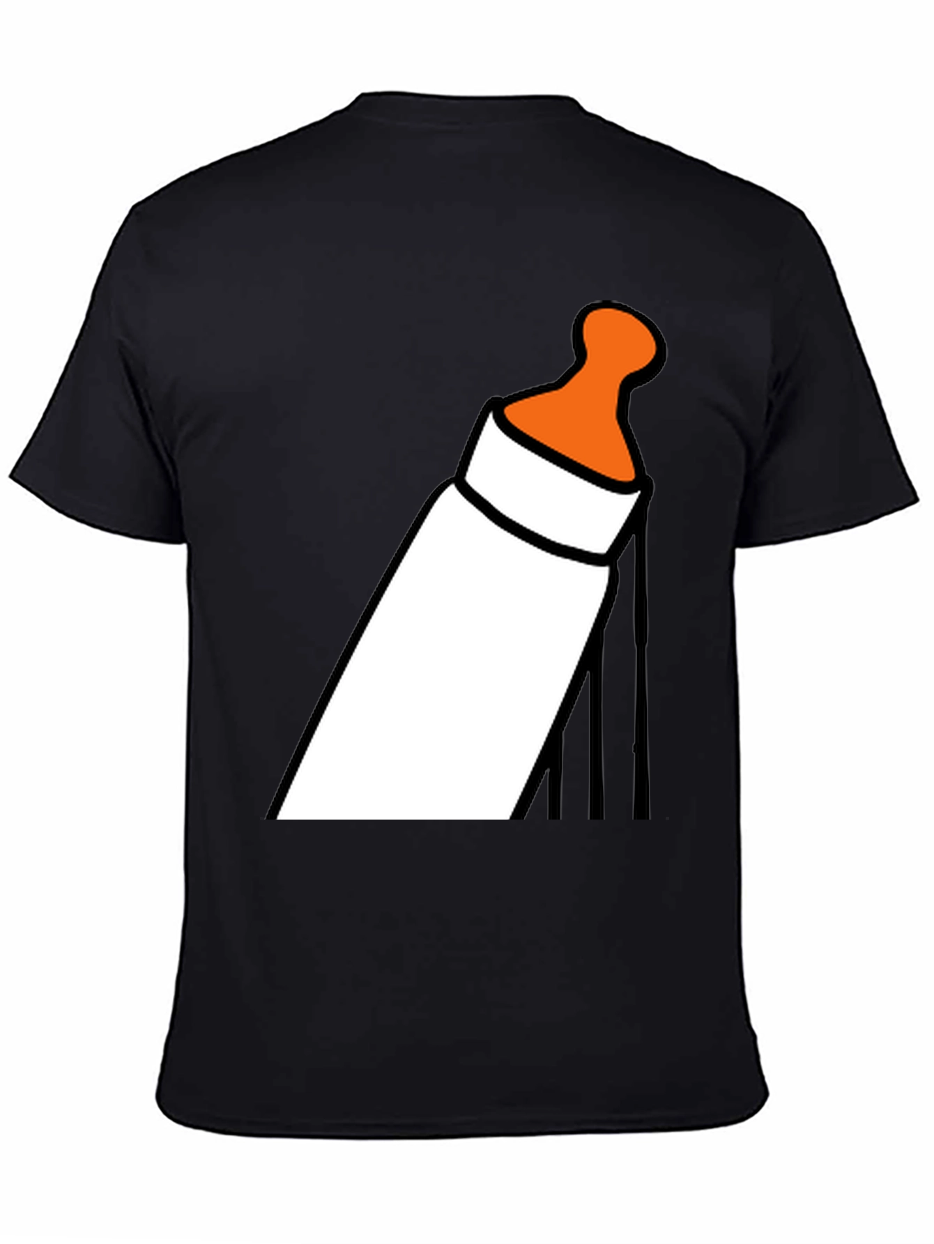 Black Baby Bottle Graphic T-Shirt - Funny Novelty Tee view 4
