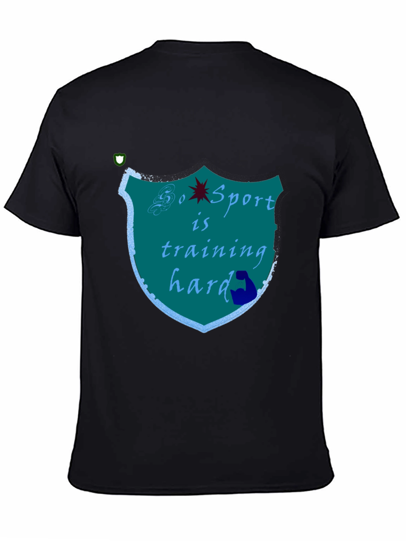 Black Sports Training Hard Black T-Shirt view 4