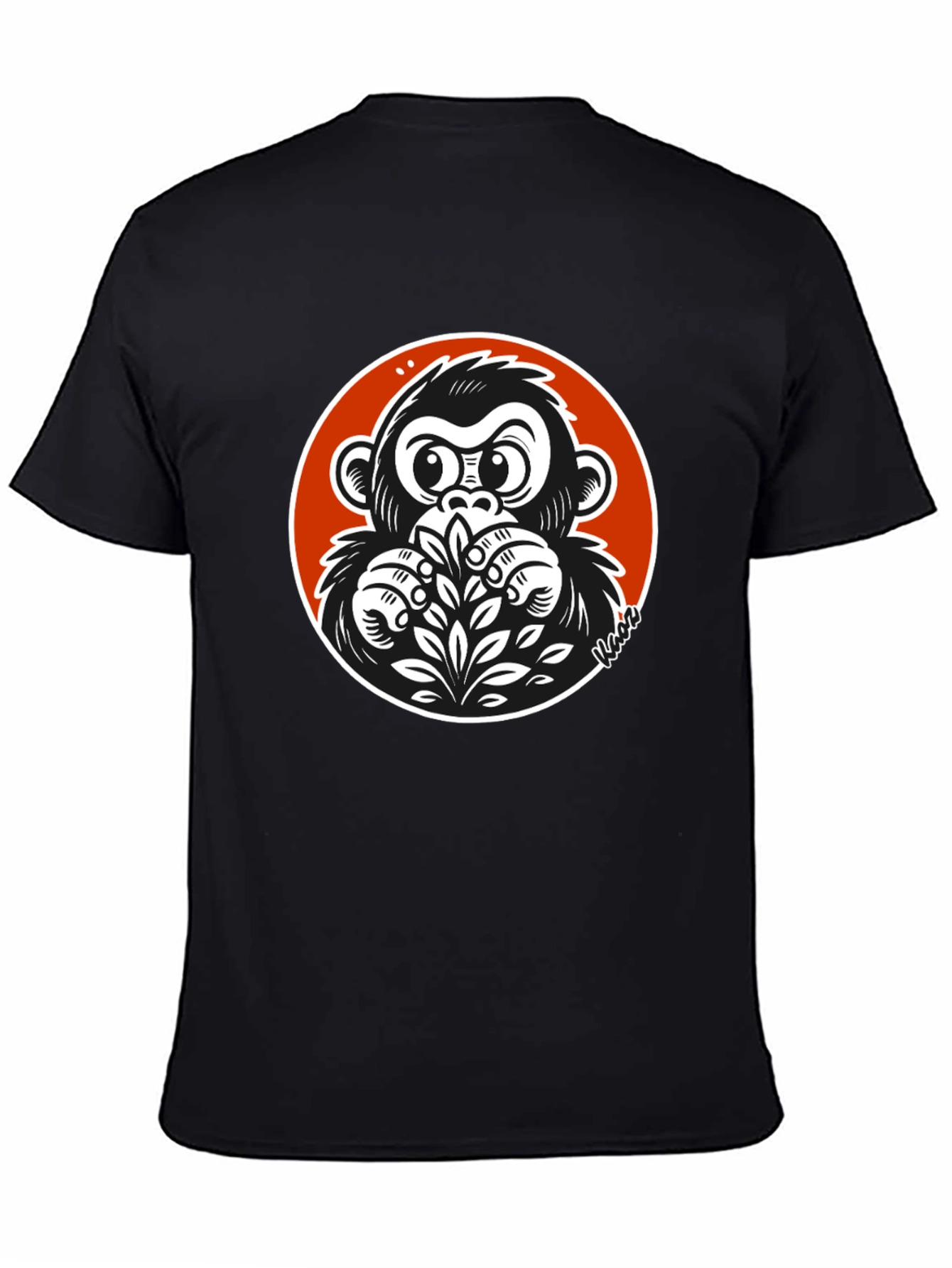 Black Cool Gorilla Graphic Tee - Black Cotton T-Shirt view 4