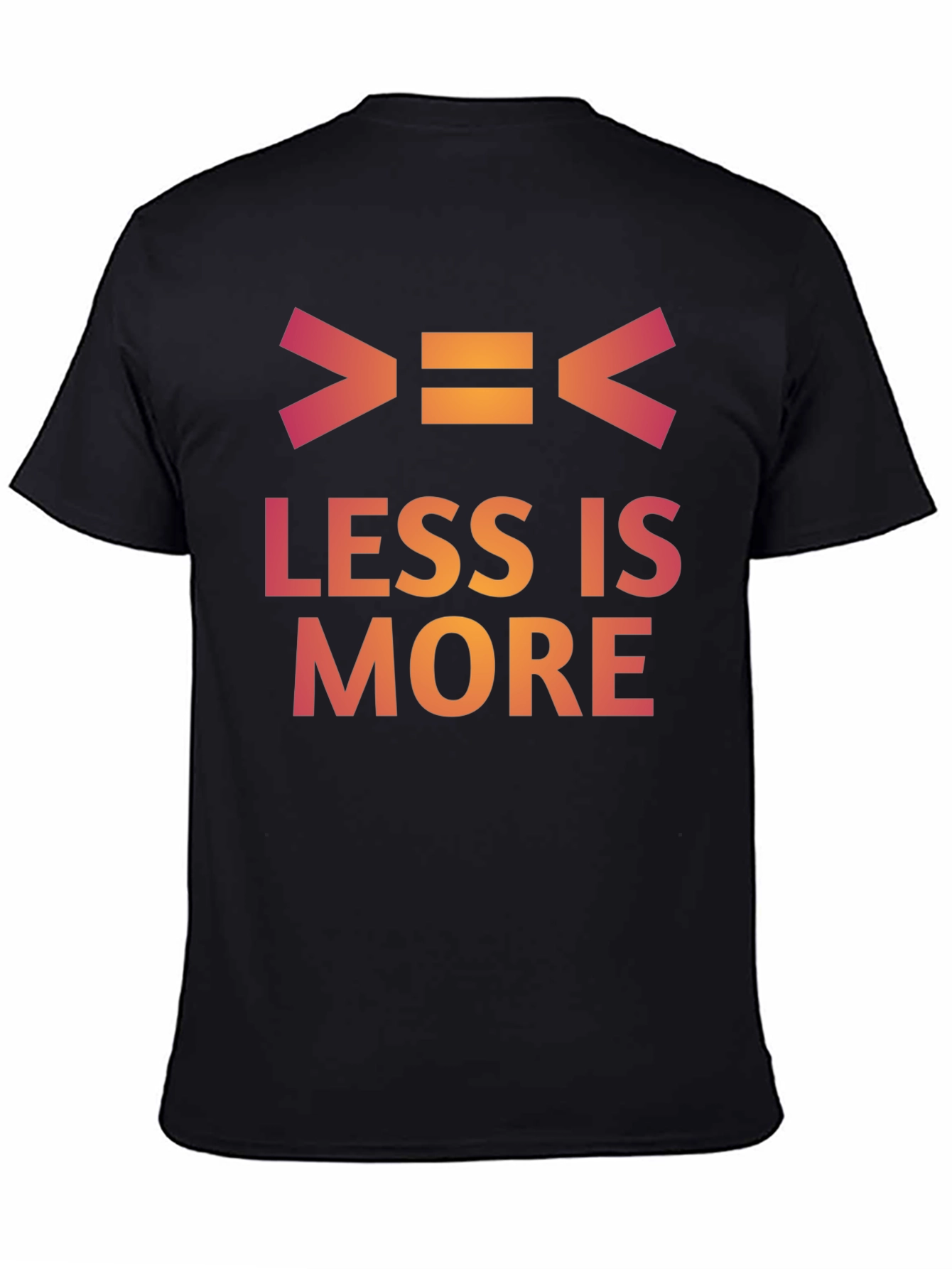Black Less is More Graphic Tee - Black Cotton T-Shirt view 4