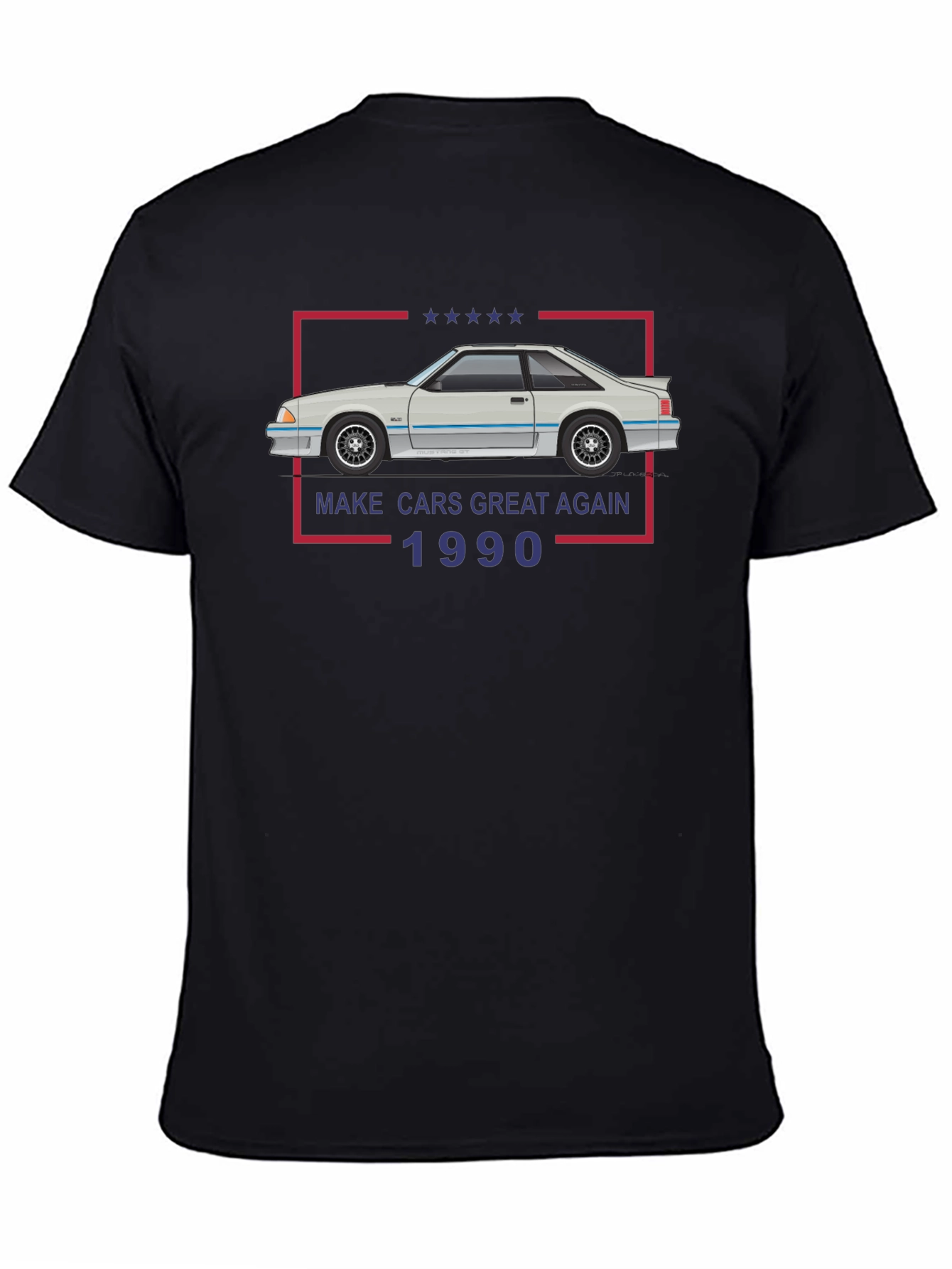 Black Make Cars Great Again 1990 T-Shirt view 4
