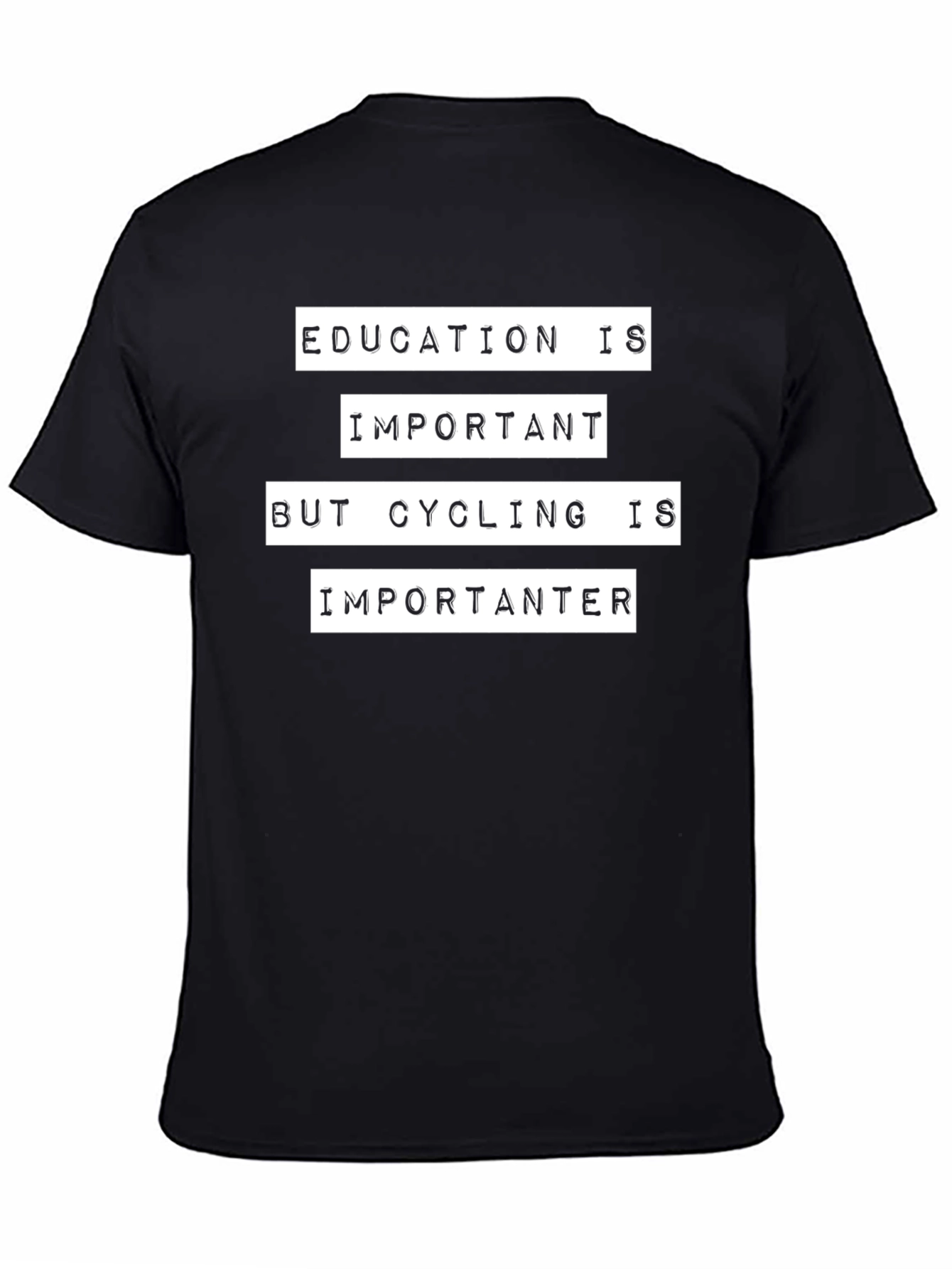 Black Cycling Is Importanter T-Shirt view 4