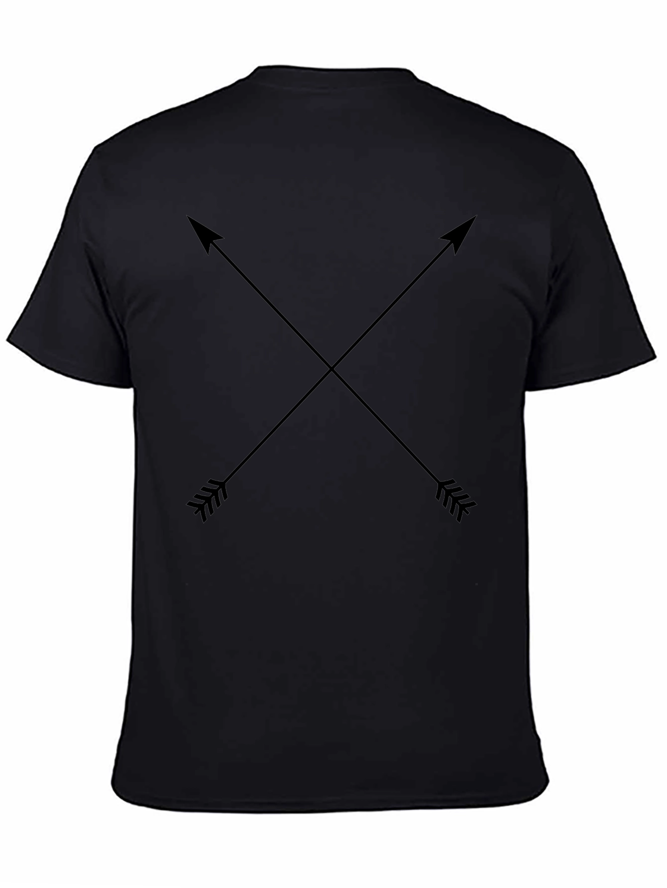 Black Crossed Arrows Graphic Tee - Casual Black T-Shirt view 4