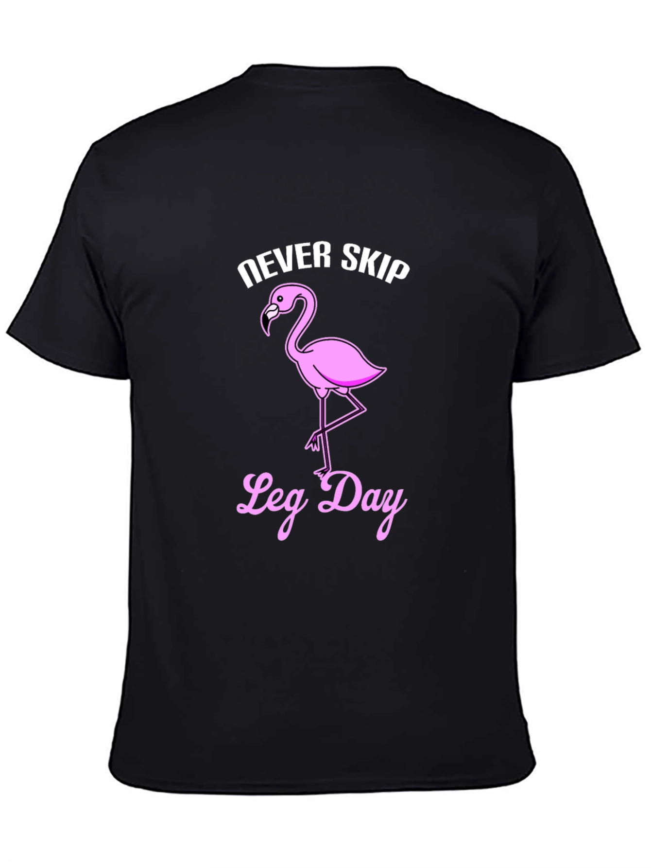 Black Never Skip Leg Day Flamingo Graphic T-Shirt view 4