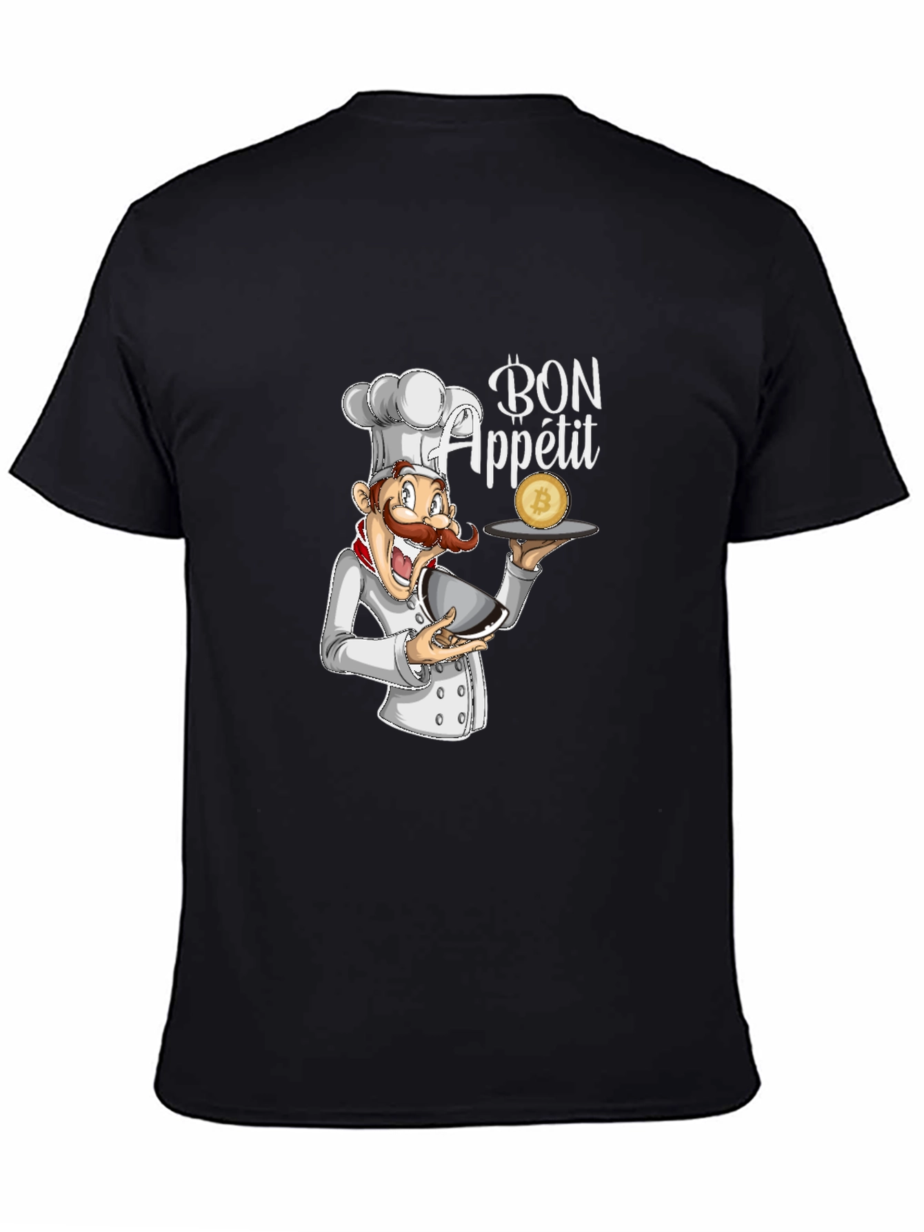 Black Bon Appetit Chef Bitcoin T-Shirt view 4