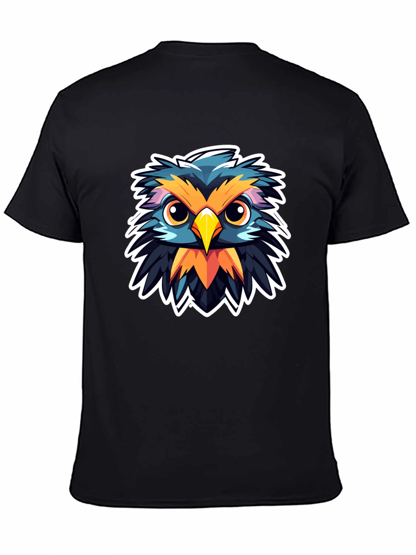 Black Owl Graphic Print Black T-Shirt view 4