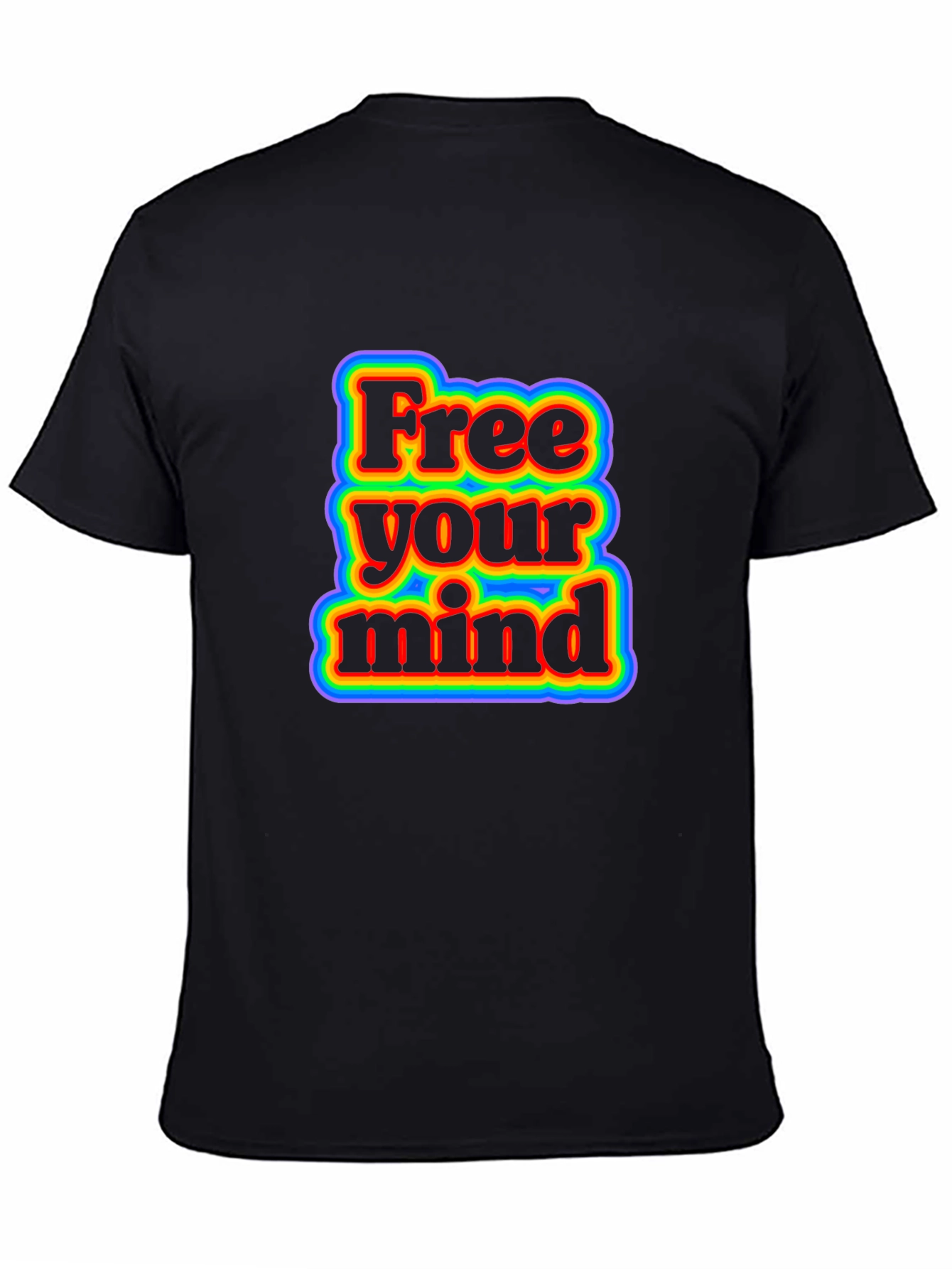 Black Free Your Mind Retro Graphic T-Shirt - Black view 4