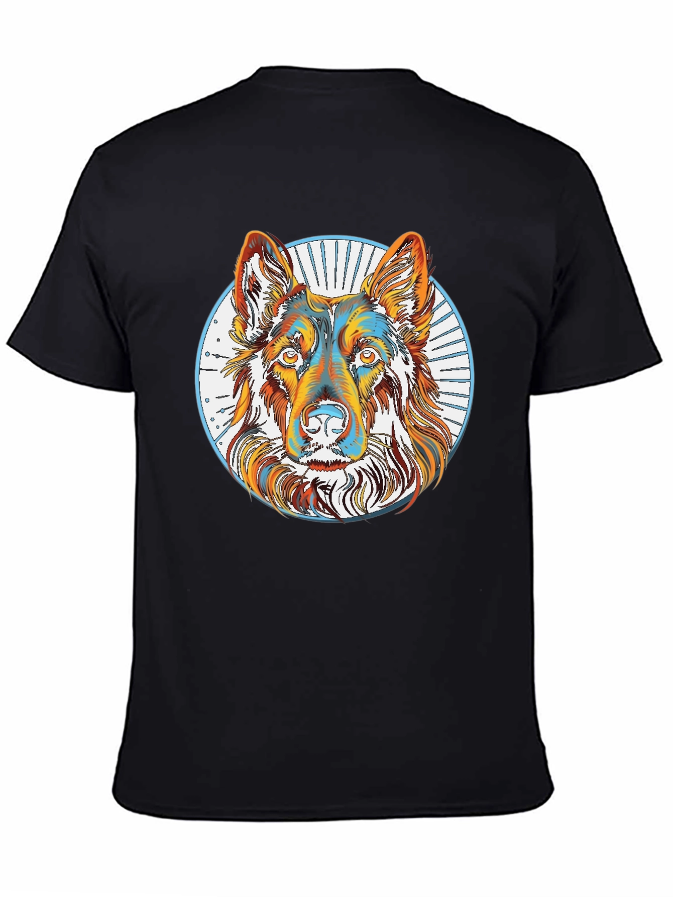 Black German Shepherd Graphic Tee - Men's Black T-Shirt view 4