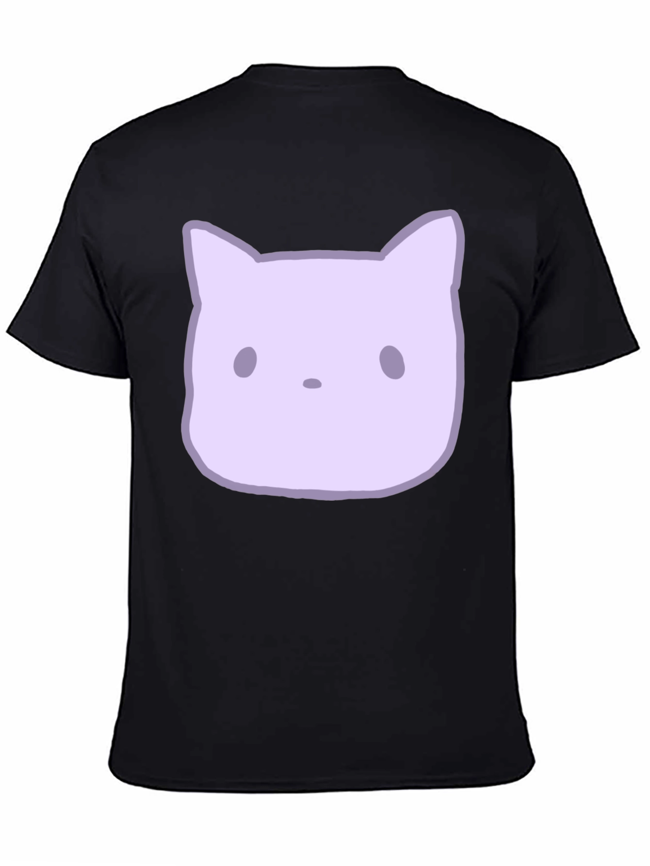 Black Cute Cartoon Cat Graphic Tee view 4