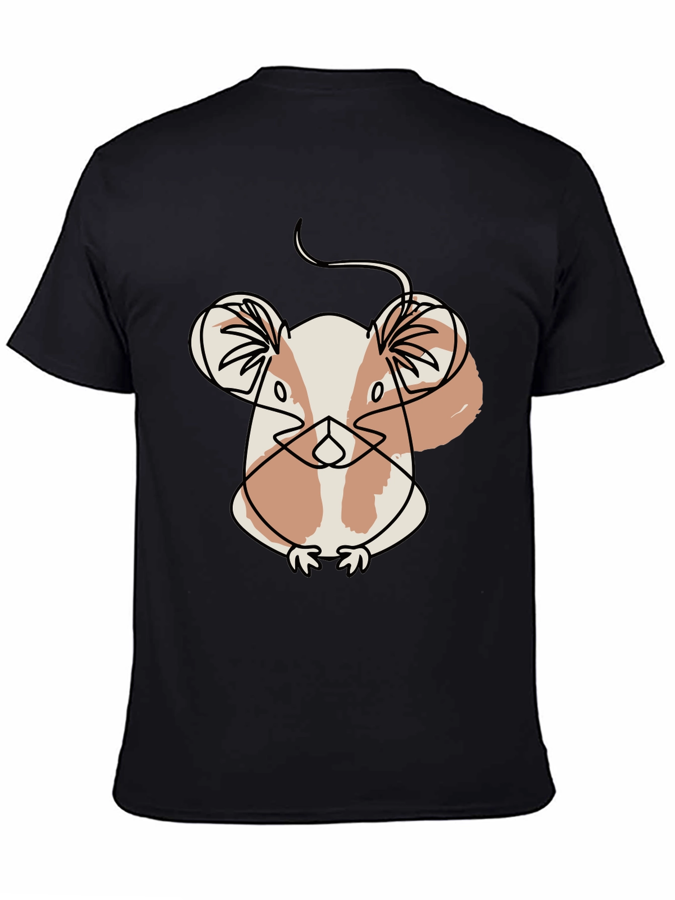 Black Abstract Hamster Graphic Tee view 4