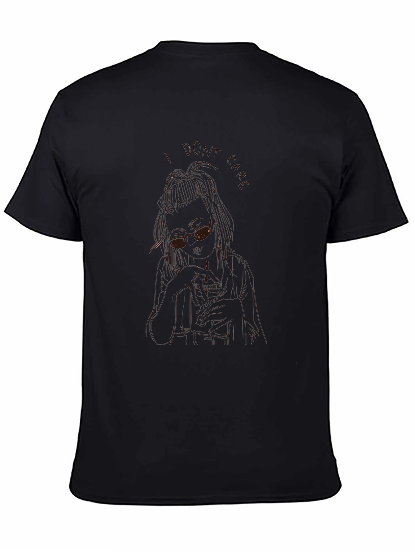 Black Abstract Graphic Black T-Shirt view 4