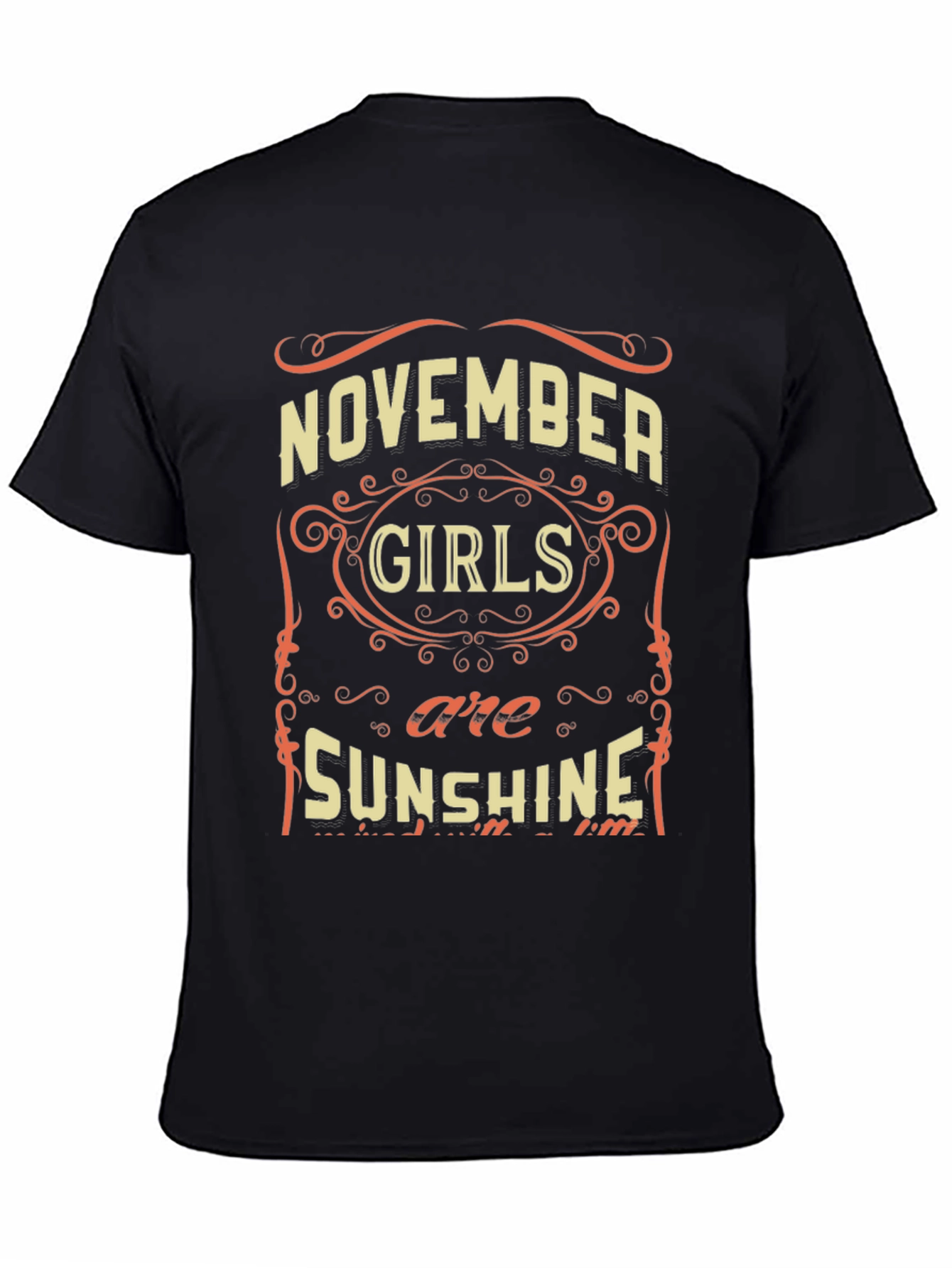 Black November Girls Sunshine Black T-Shirt view 4