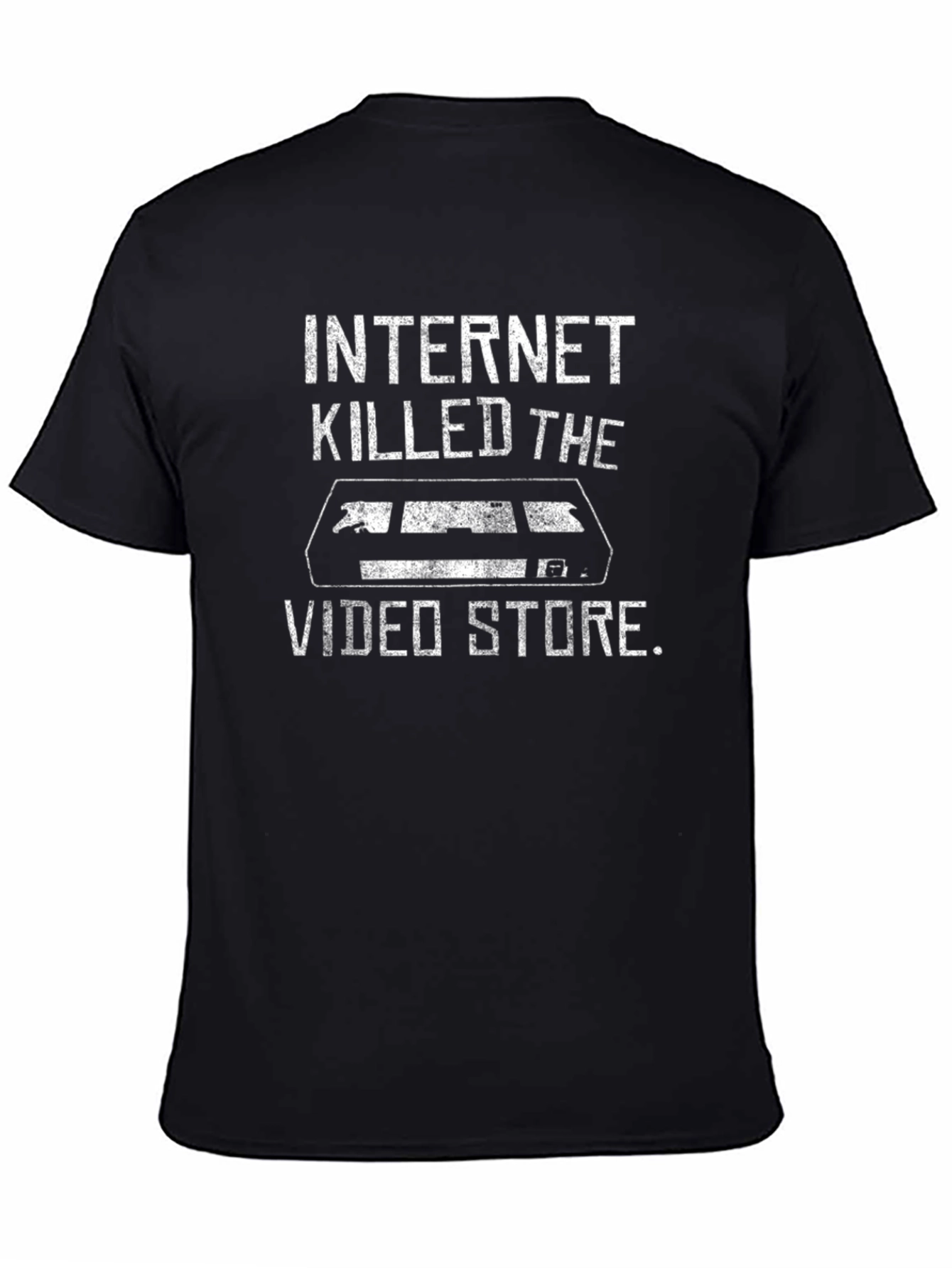 Black Internet Killed the Video Store T-Shirt view 4