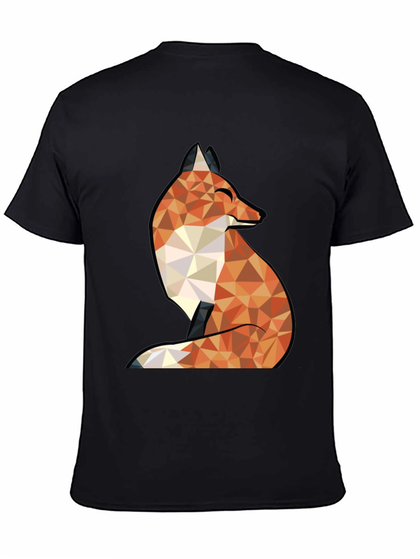 Black Geometric Fox Graphic Tee - Stylish & Unique Design view 4