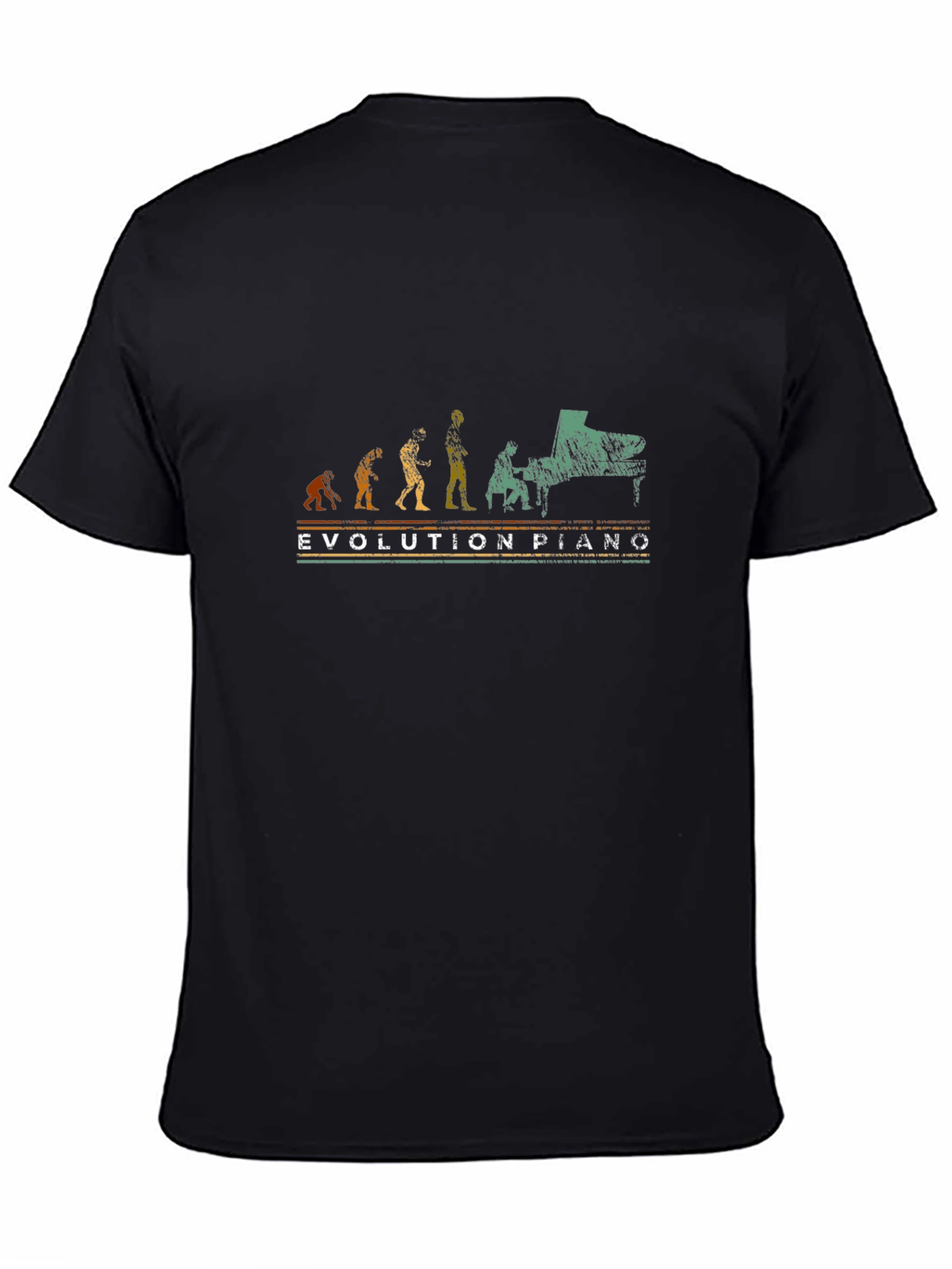 Black Evolution Piano T-Shirt - Musician's Tee view 4
