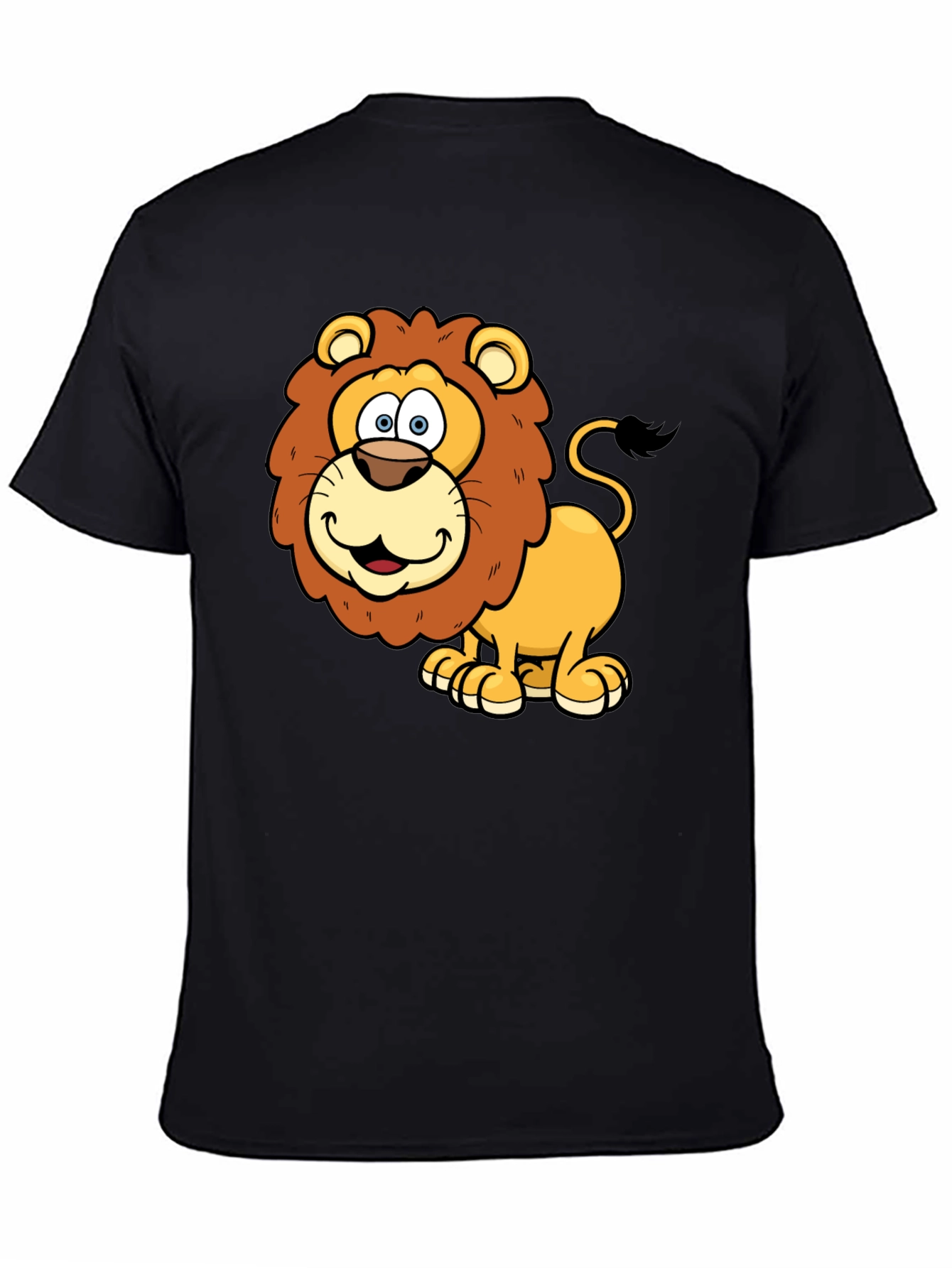 Black Lion Cartoon Graphic T-Shirt view 4