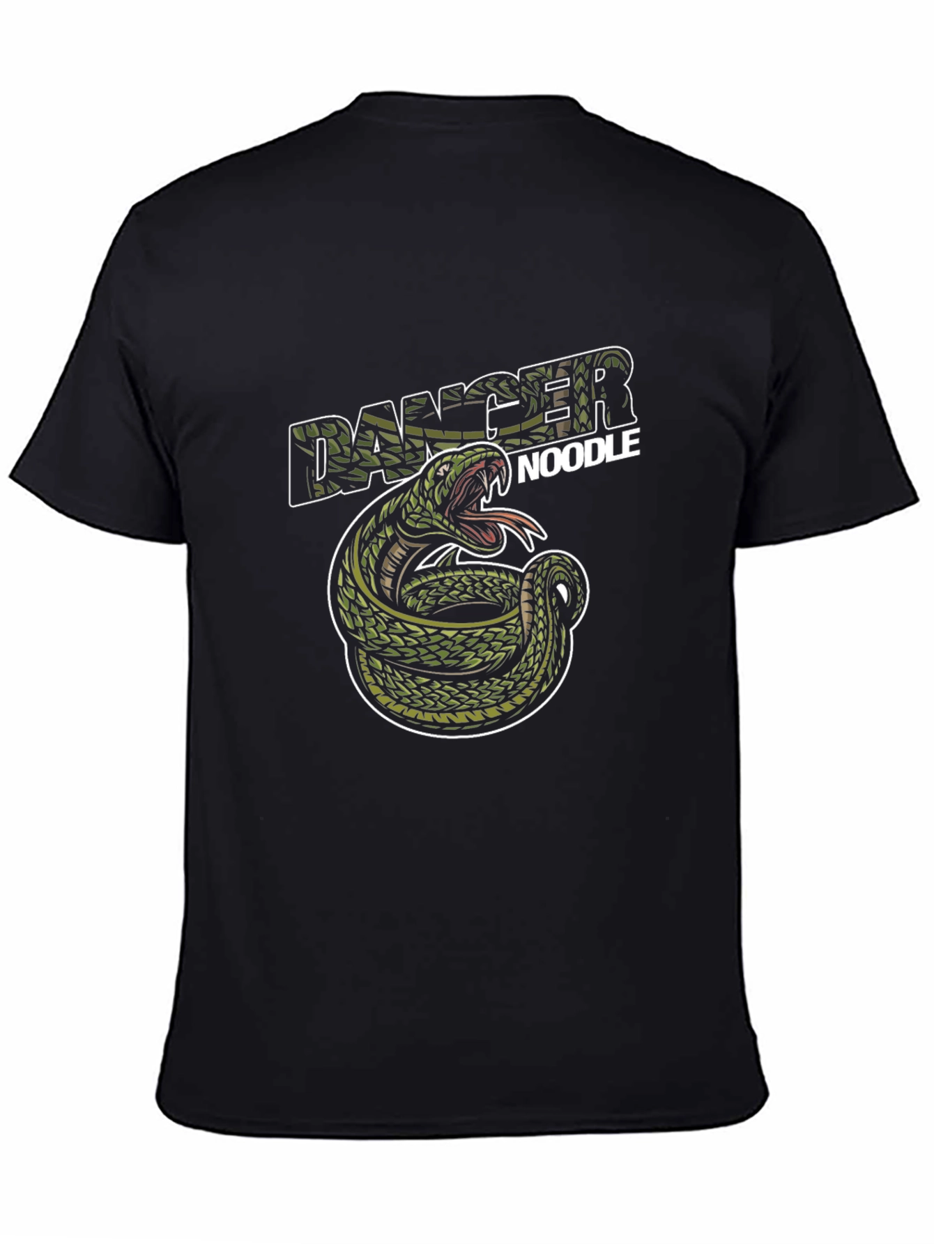 Black Danger Noodle Graphic T-Shirt view 4