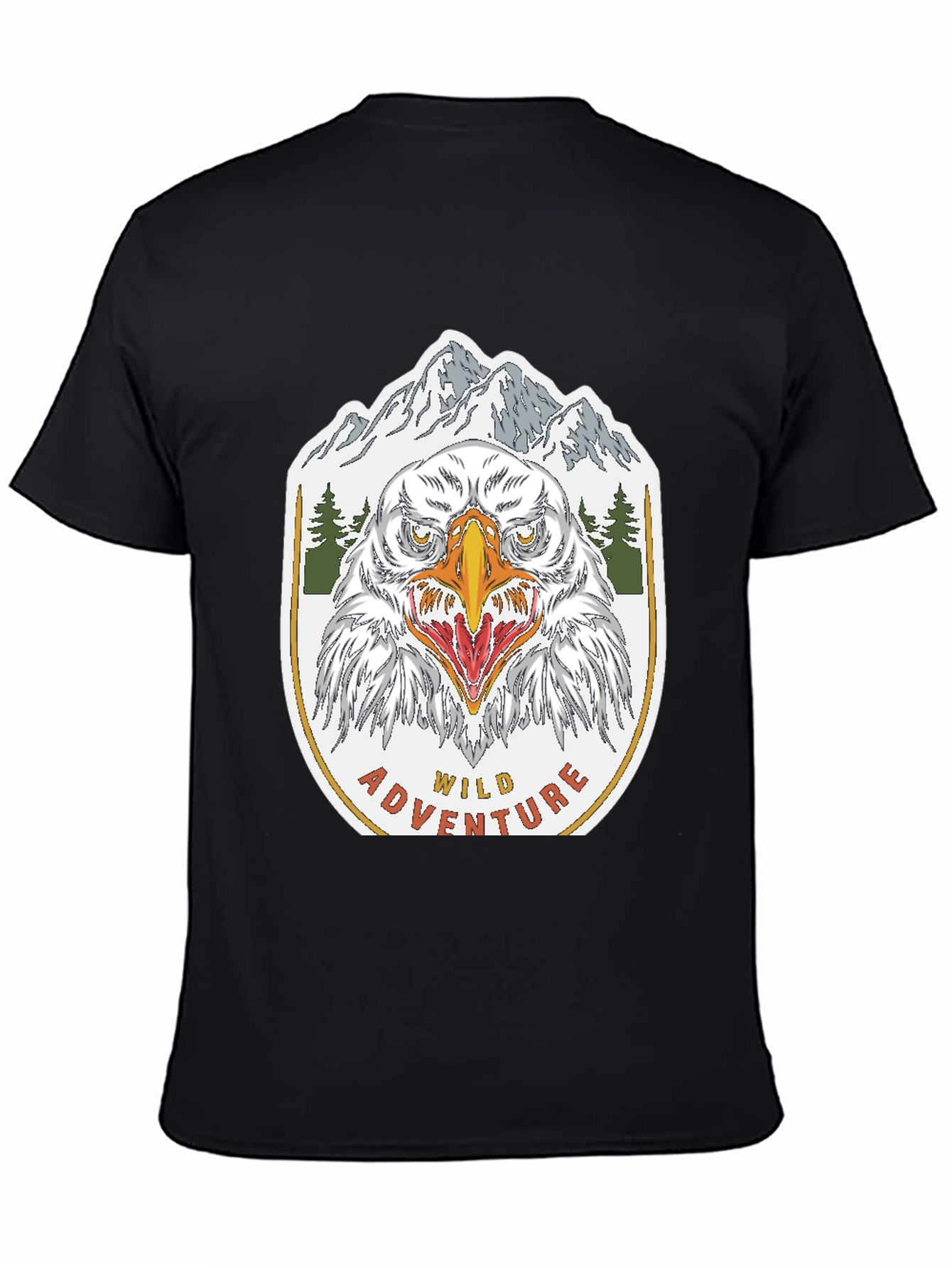 Black Wild Adventure Eagle Graphic T-Shirt view 4