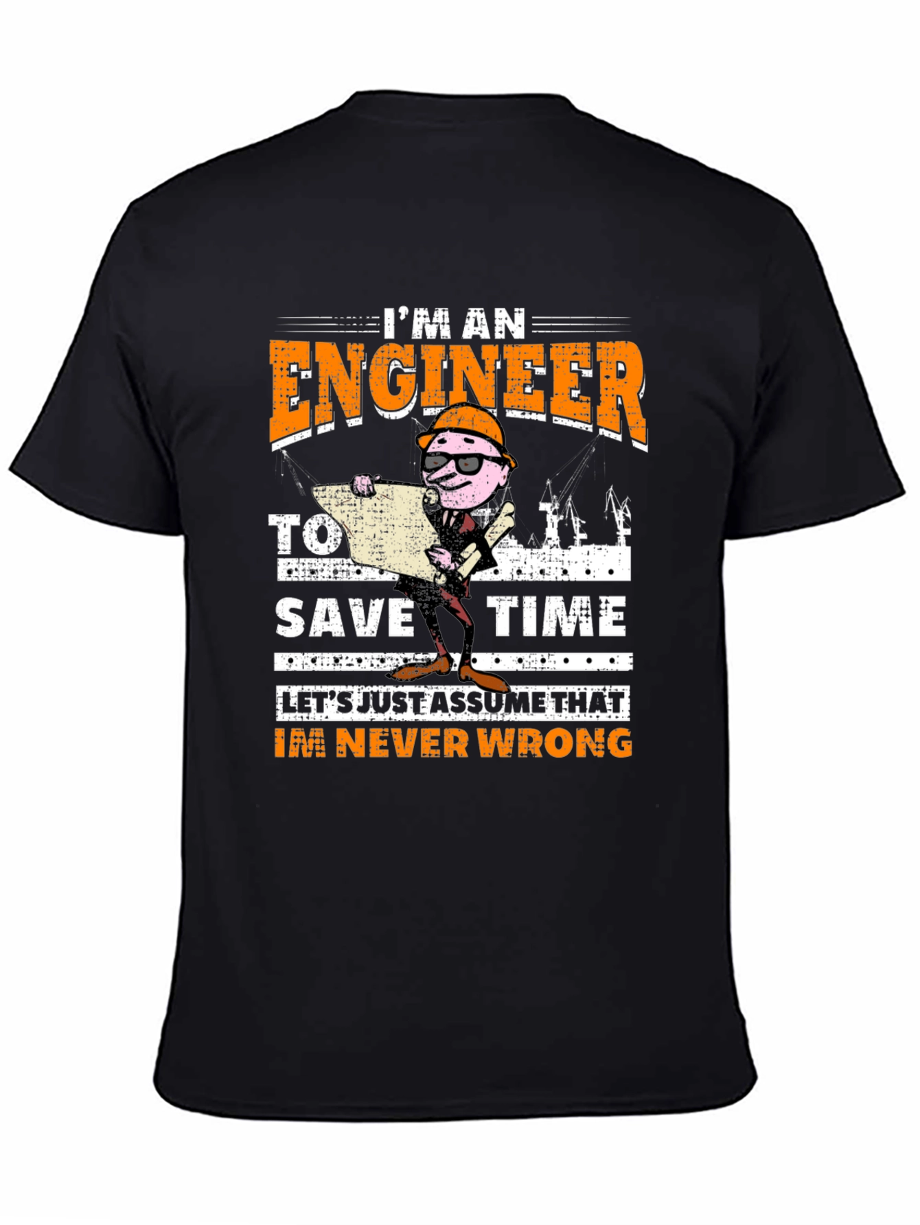 Black Engineer Never Wrong Graphic T-Shirt view 4