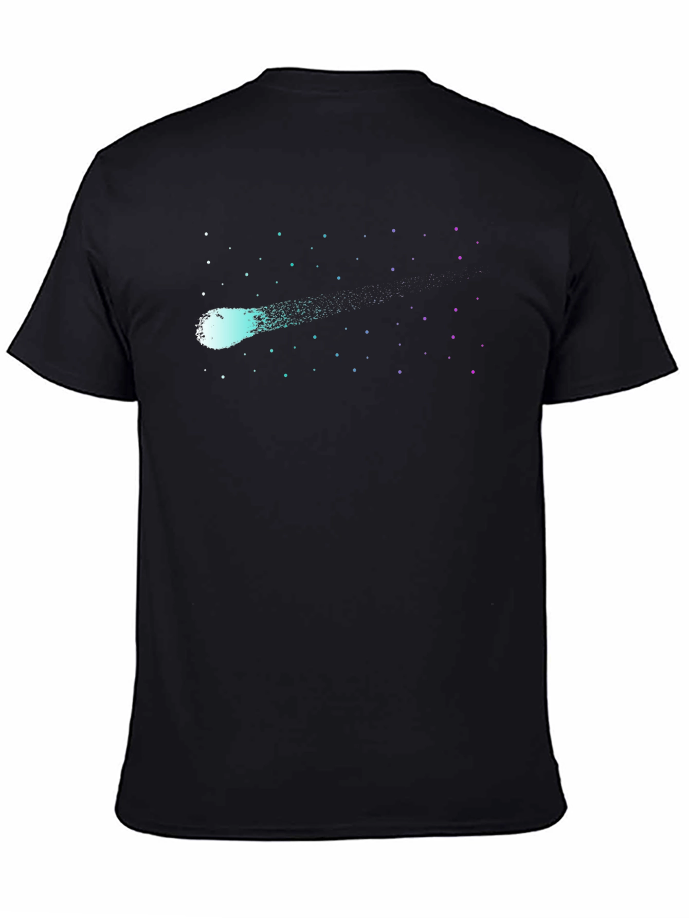 Black Cosmic Comet Graphic Black Tee view 4