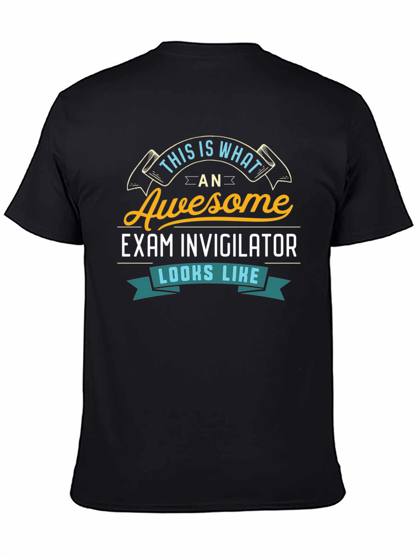 Black Awesome Exam Invigilator T-Shirt view 4