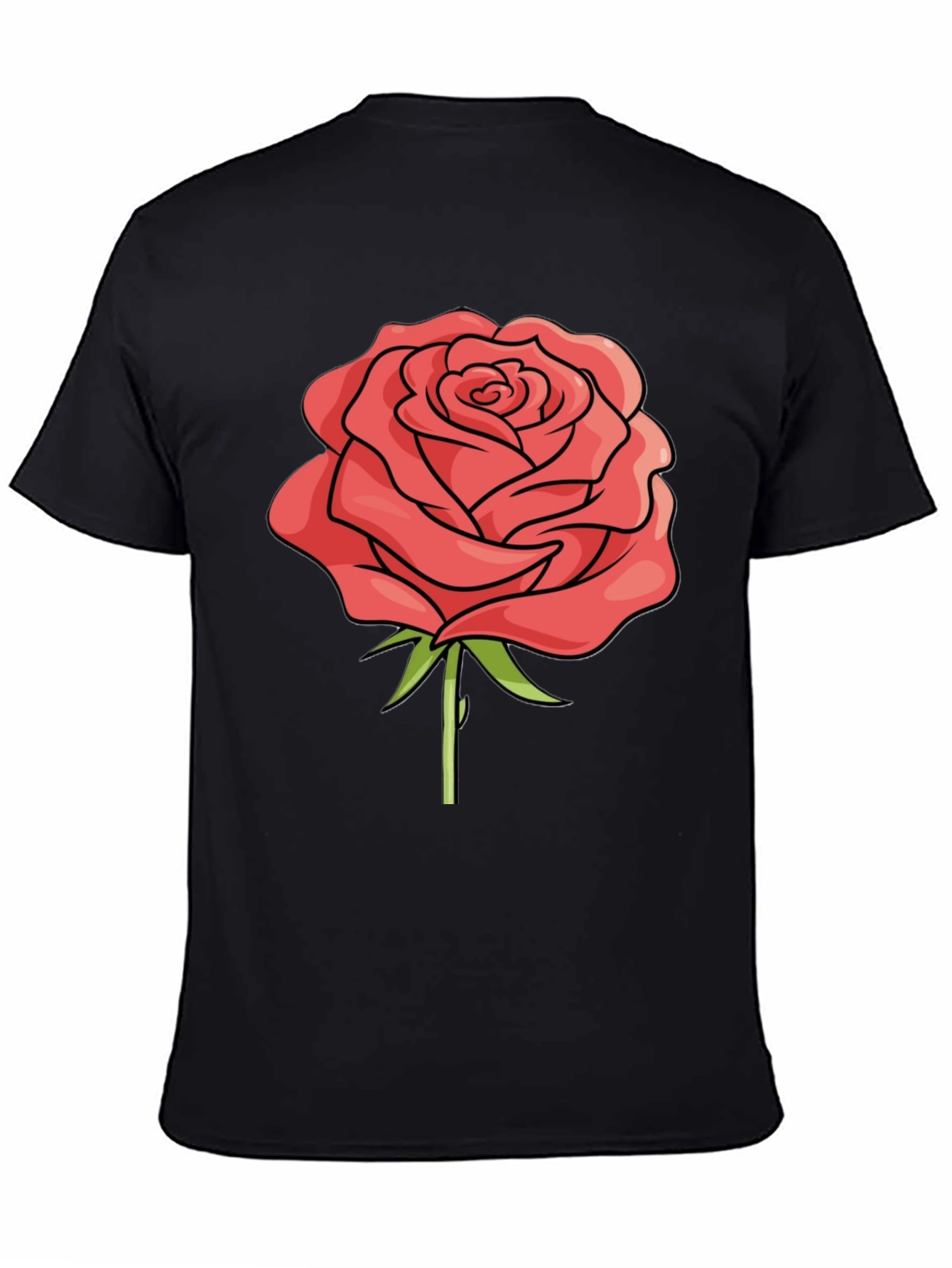 Black Rose Graphic Black T-Shirt - Casual Style view 4