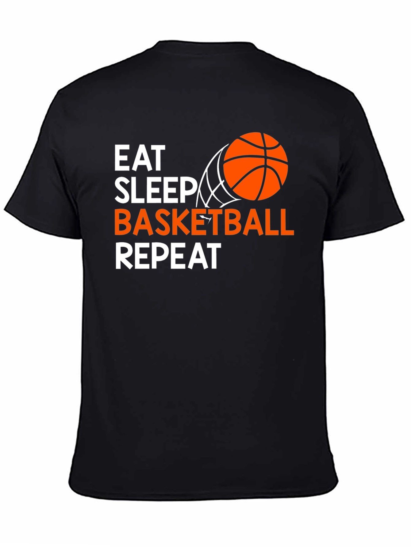 Black Eat Sleep Basketball Repeat T-Shirt view 4